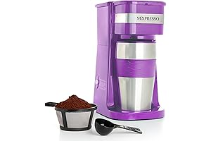 Sleek and Vibrant: Purple Keurig Coffee Maker and Travel Mug Set