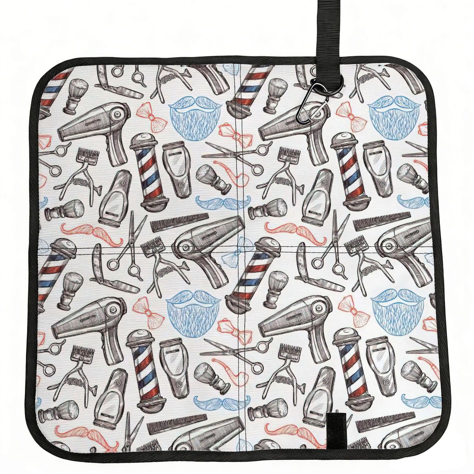 OKFSTY Barber Supplies Pattern Print Fold Away Seat Cushion Portable Outdoor Pad Polyester Bleacher Bench Mat Travel Picnic Pad