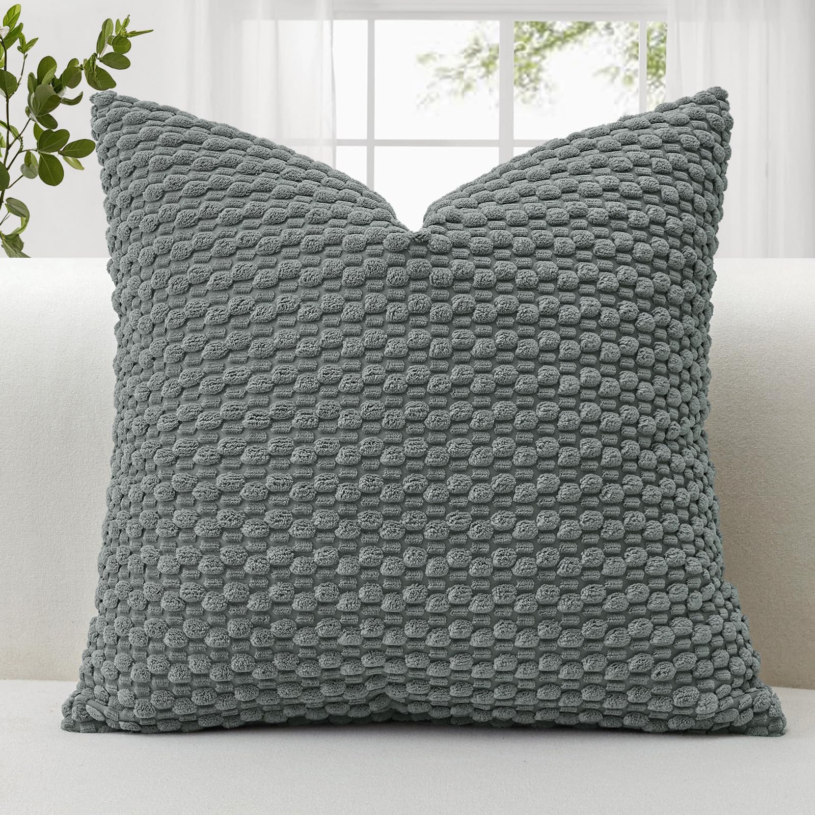 Federa Cuscino In Pelliccia Sintetica 60x60 Cm – Morbida E Decorativa, Bianco Crema, Con Cerniera Nascosta, Per Divano, Letto E Auto