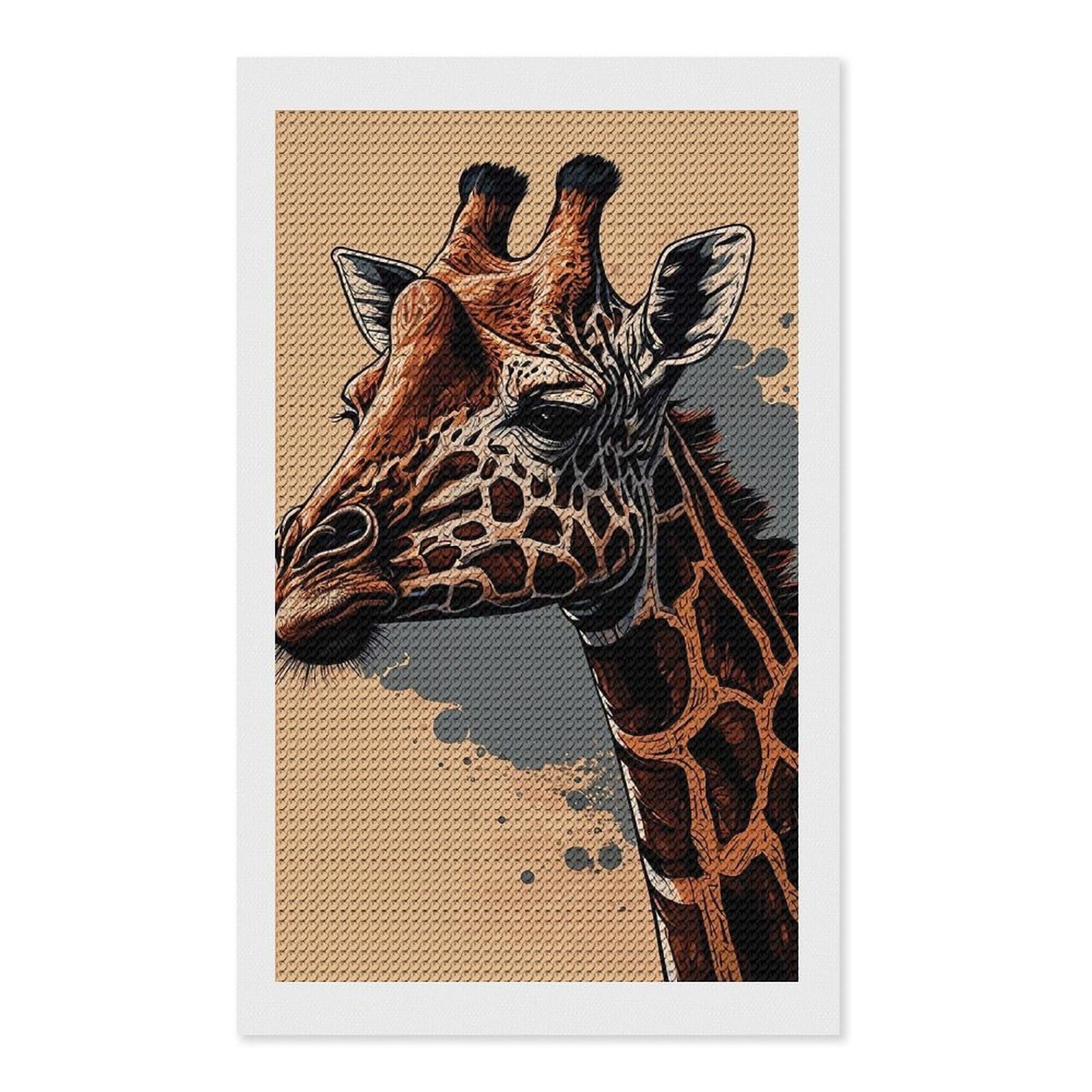 Junmoney Savanna Giraffe Diamond Art Canvas 12"x20", Decorate Your Room, Mindful Craft Activity, Cosy Home Accent, Thoughtful Handmade Gift