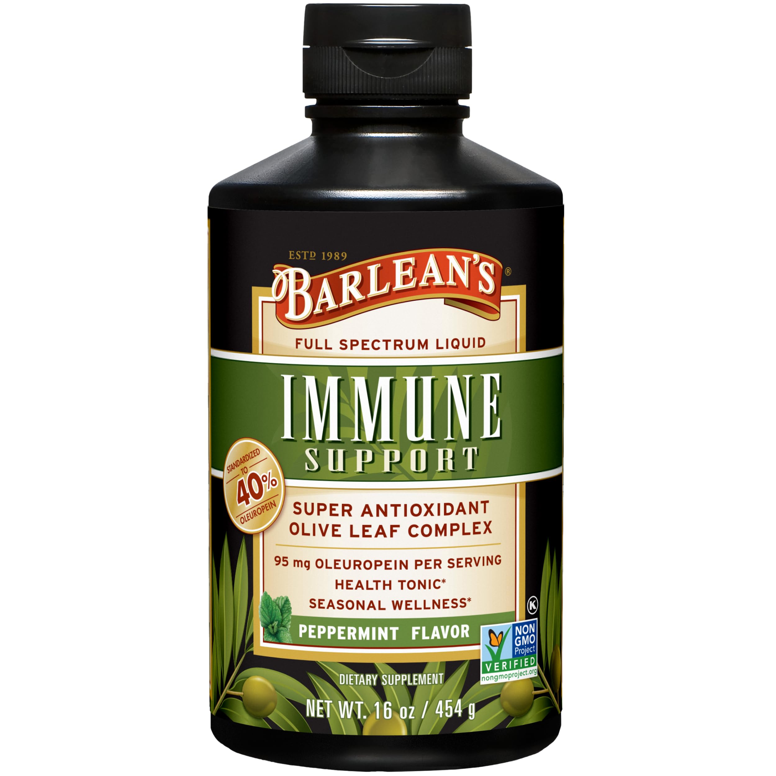 Barlean's, Olive Leaf Complex, Peppermint Flavor, 16 oz (454 g)