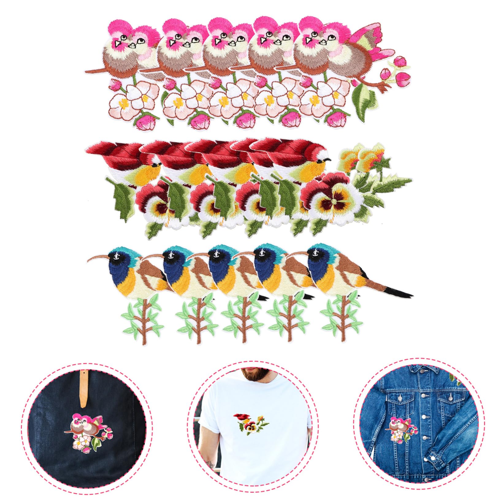 DOITOOL 3 Set Toppe A Forma Termoadesive Per Abbigliamento E Decorazioni Per Tessuti Toppe Ricamate Per Diy E Riparazioni Piccole Imperfezioni 15 Pezzi * 3