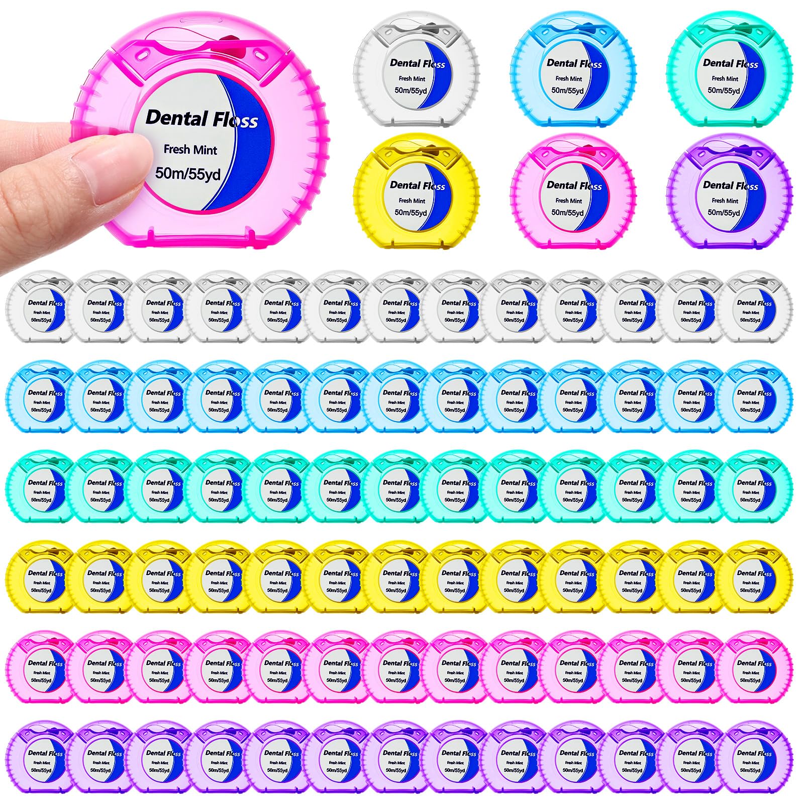 Geiserailie 96 Pcs Mini Dental Floss Bulk Mint Dental Floss for Homeless 54 6 yd Plaque Remover Teeth