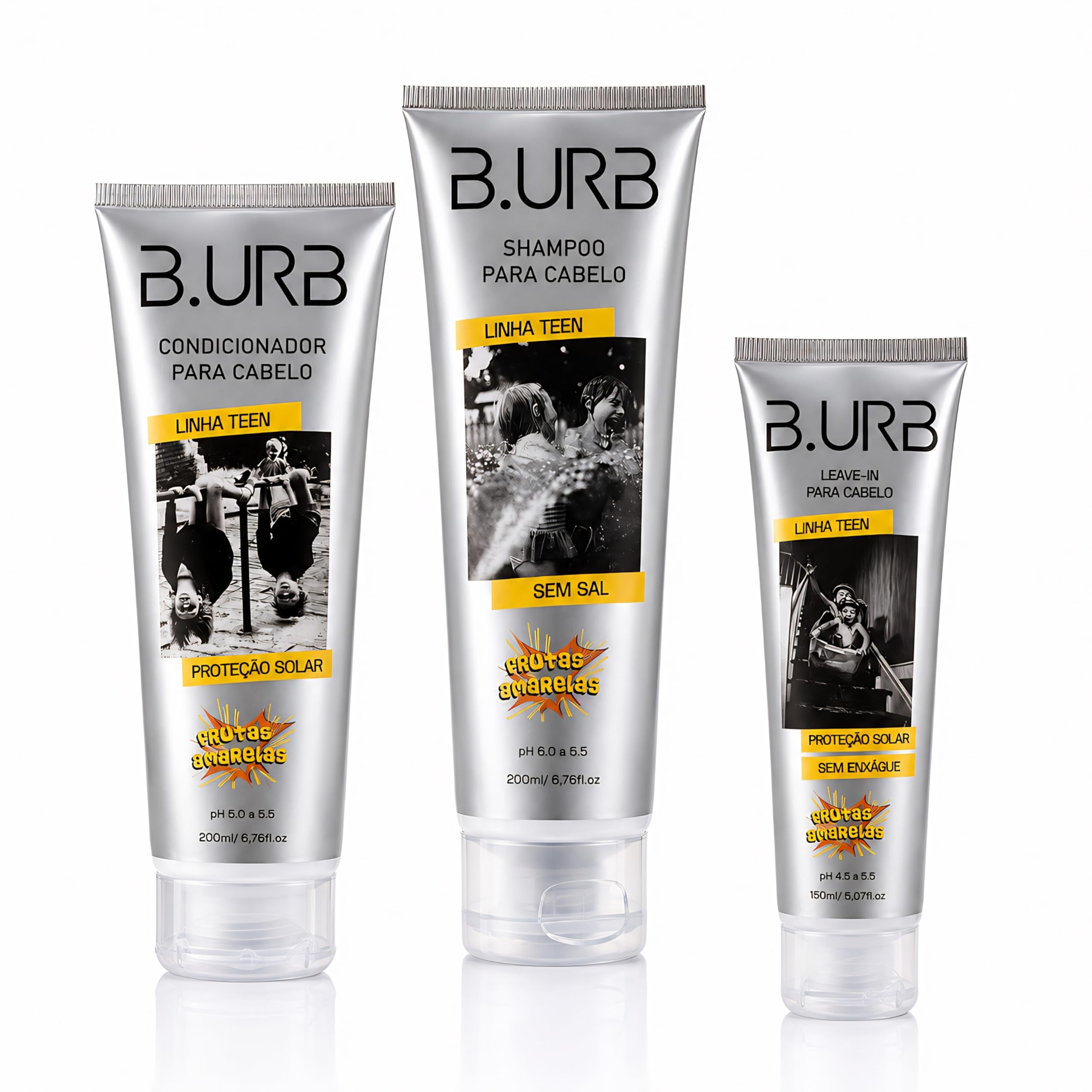 Kit B.URB Teen Shampoo + Condicionador + Leave-in Frutas Amarelas Infantil Masculino |