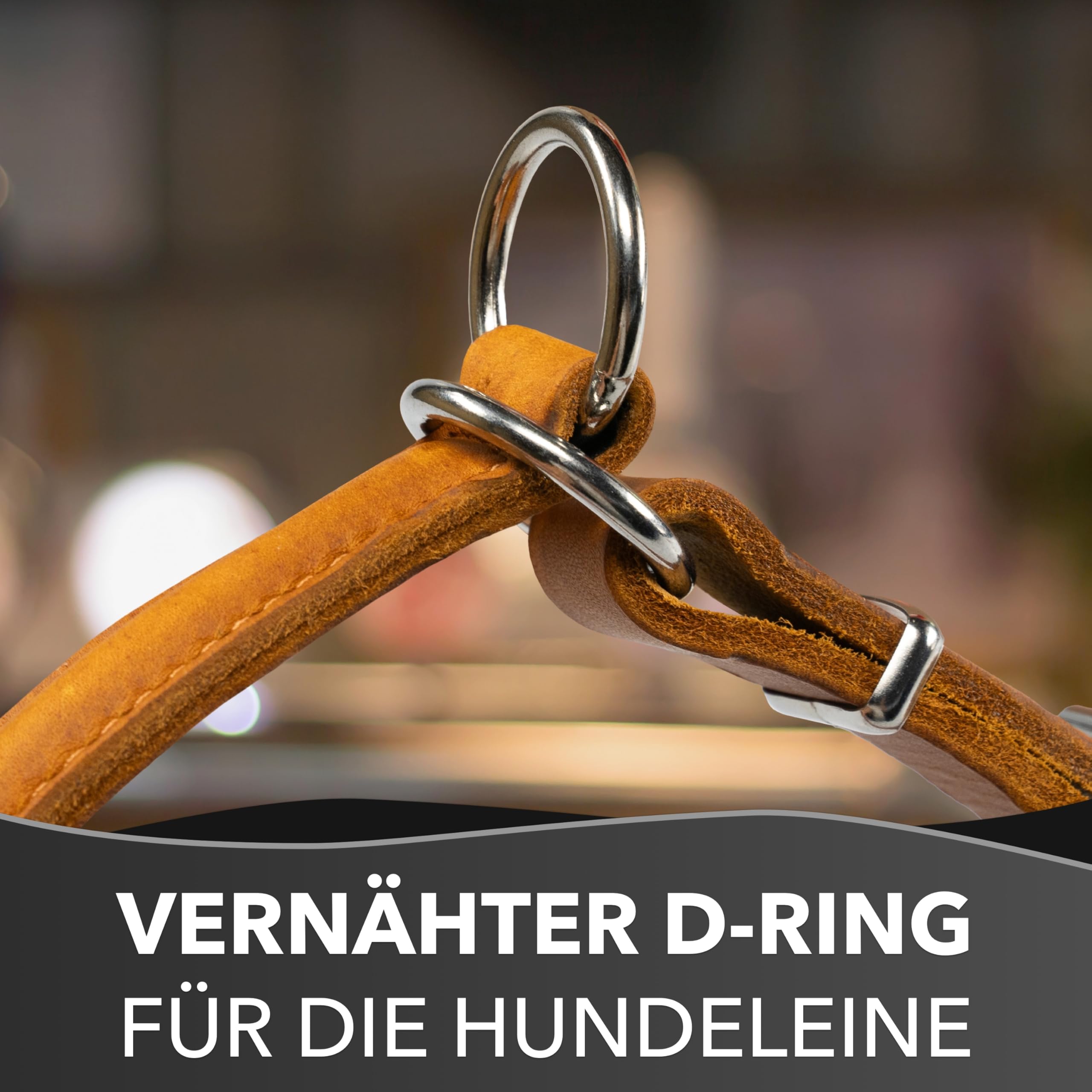 Collier Rond et Doux pour Chien Cognac, Taille S – 45 cm avec Noyau en Plastique intégré
