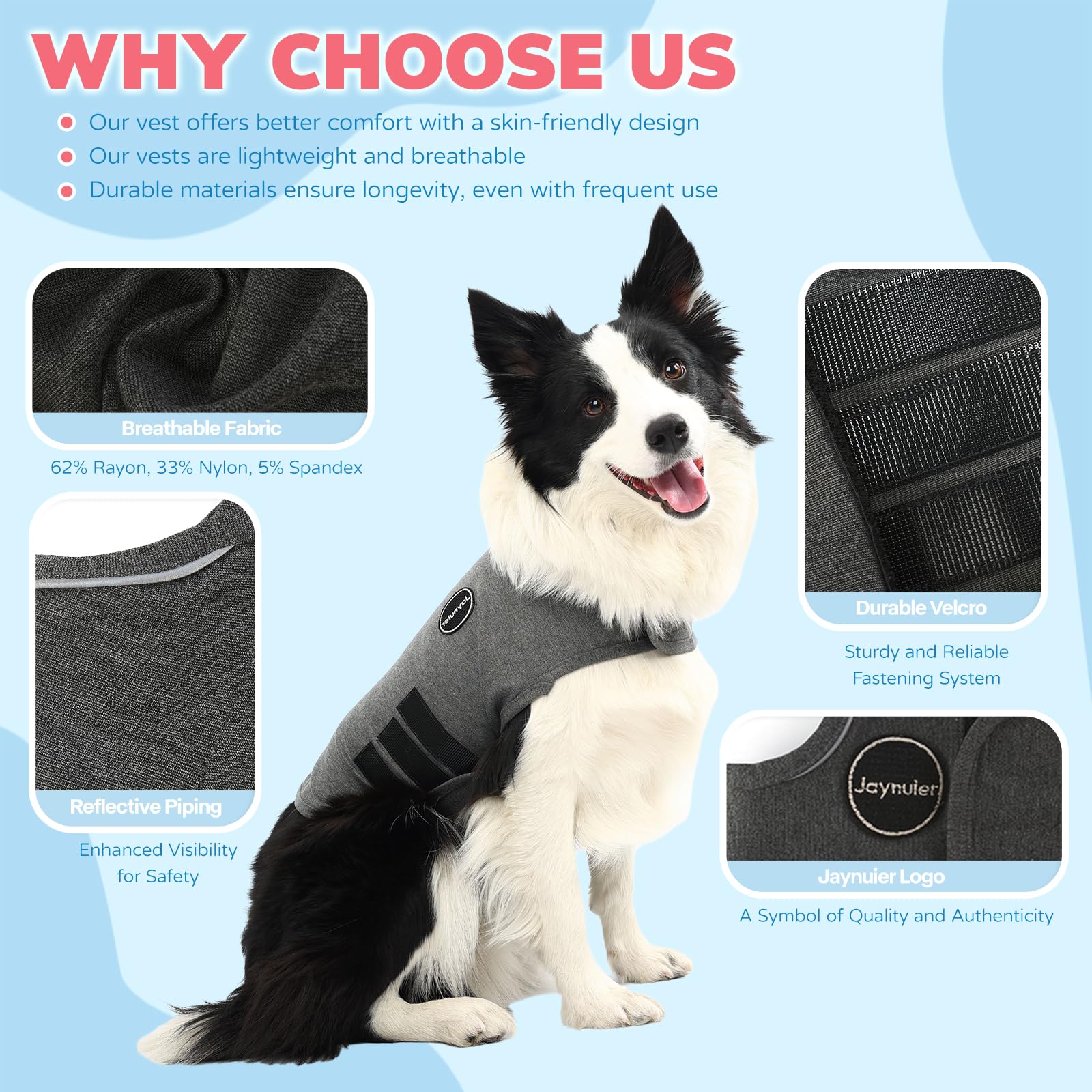IDOMIK Dog Anxiety Calming Hoodie - Breathable Dog Anxiety Jacket Vest For