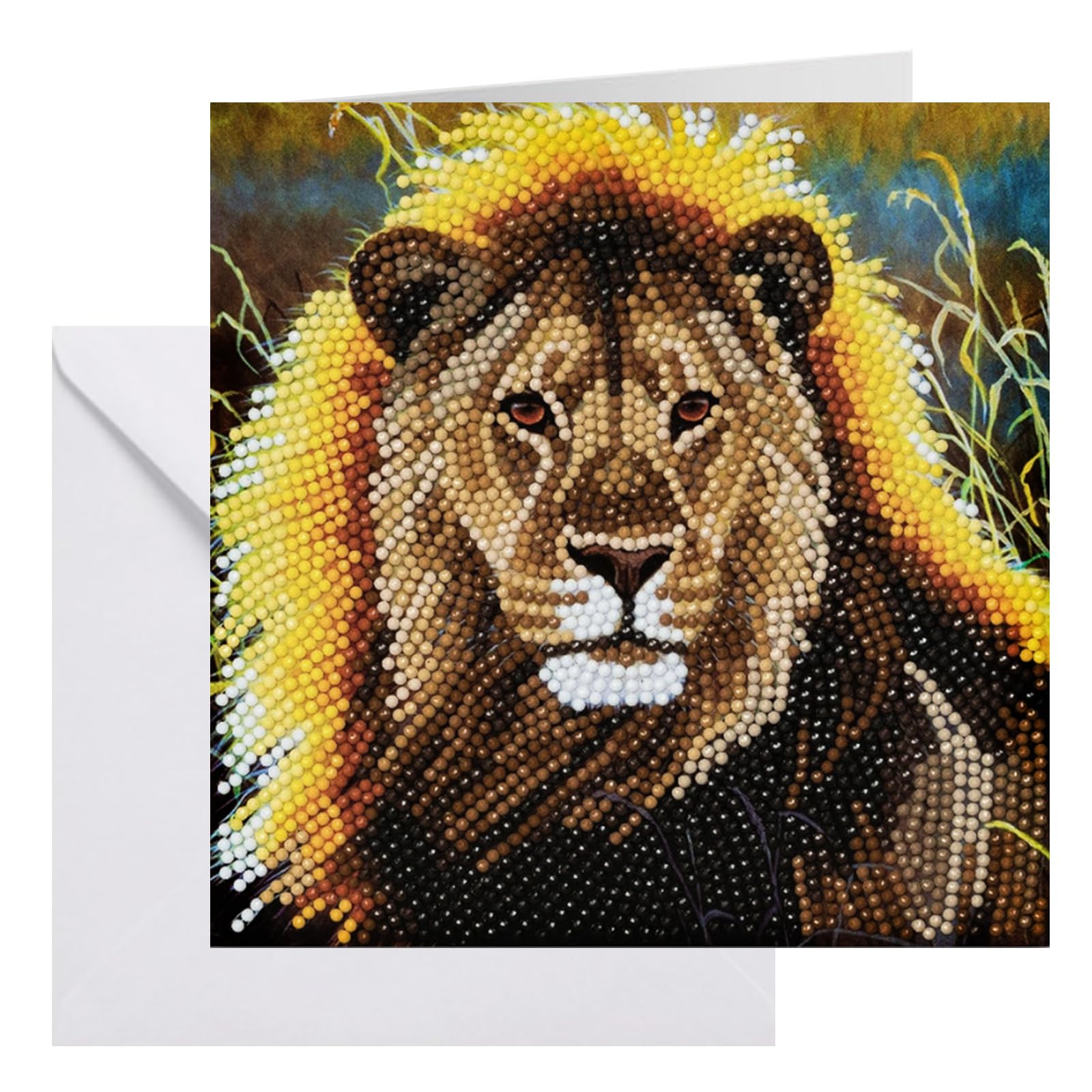 Resting Lion Crystal Art Card Kit 18x18cm