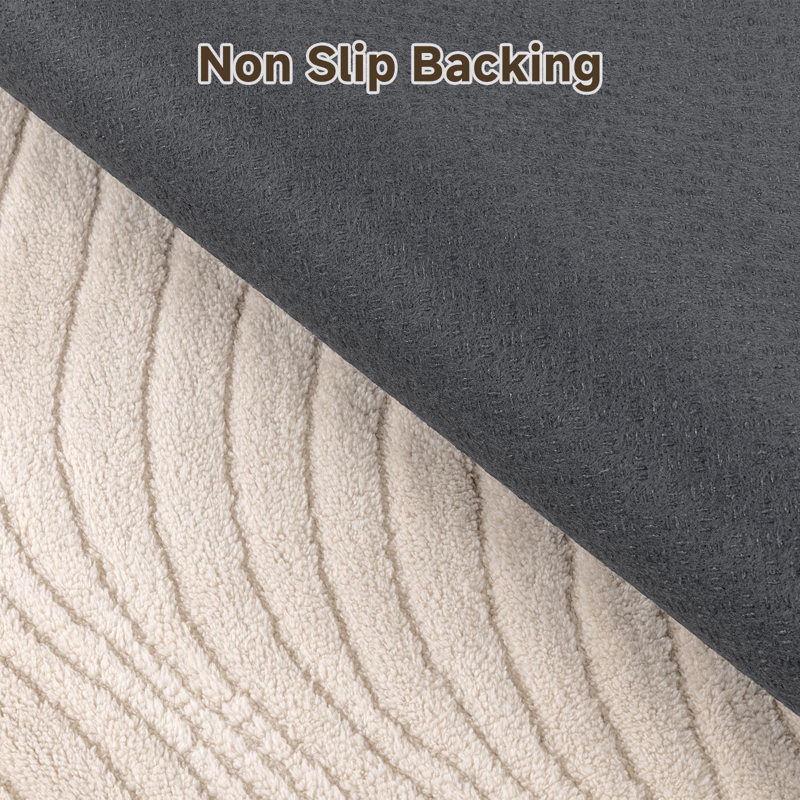 Pauwer Teppich für Wohnzimmer, modern, weich, flauschig, für Schlafzimmer, einfarbig, rutschfest, waschbar, Boho-Akzent, Innenmatte, Bodenteppich für Esszimmer, Wohnheim, Küche, Büro