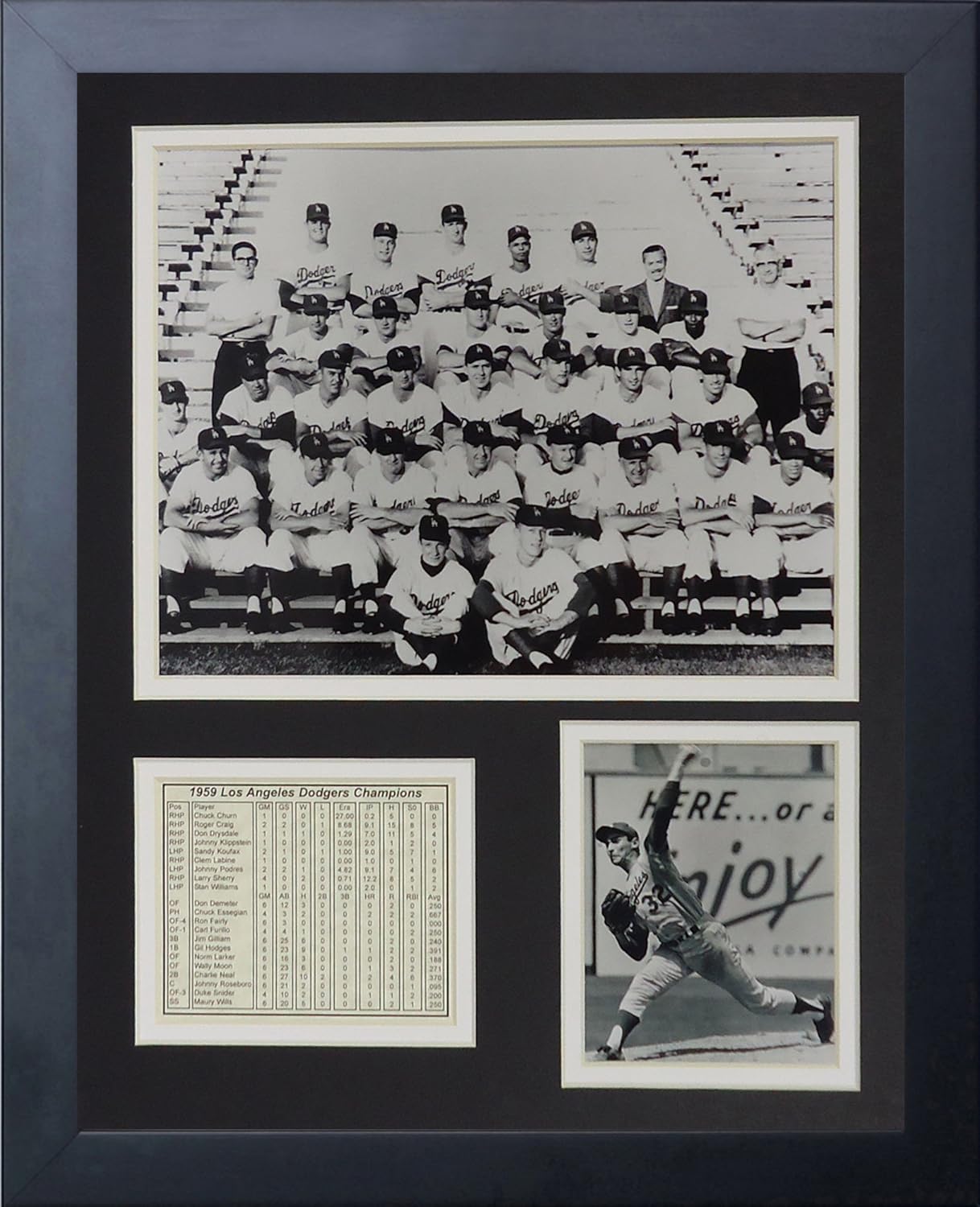 Legends Never Die "1959 Los Angeles Dodgers Framed Photo Collage, 11 x 14-Inch