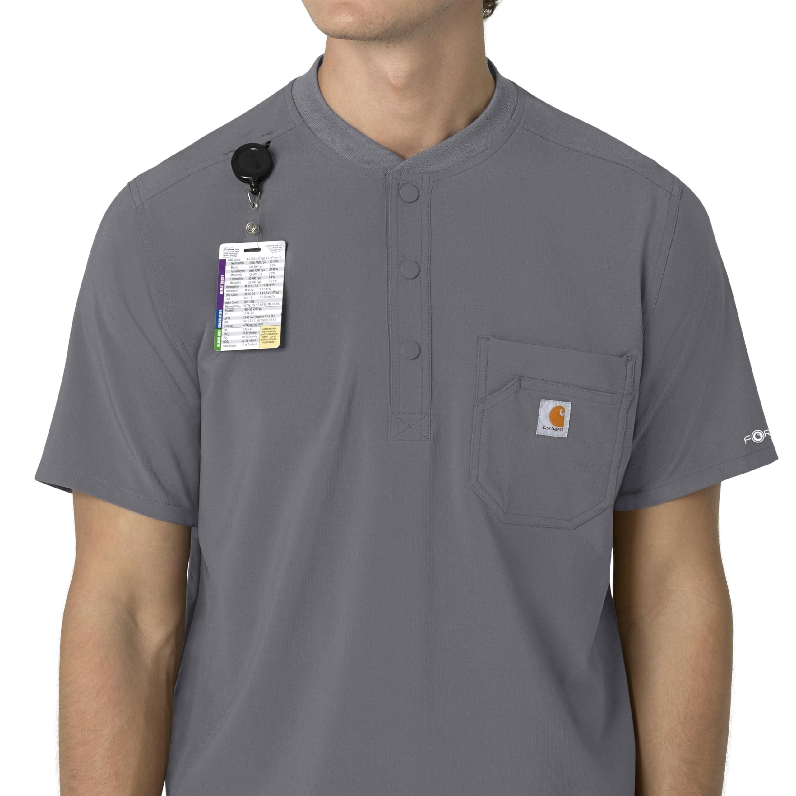 Carhartt Scrub Top Camiseta médica Henley para Hombre Hombre (Pack de 1)