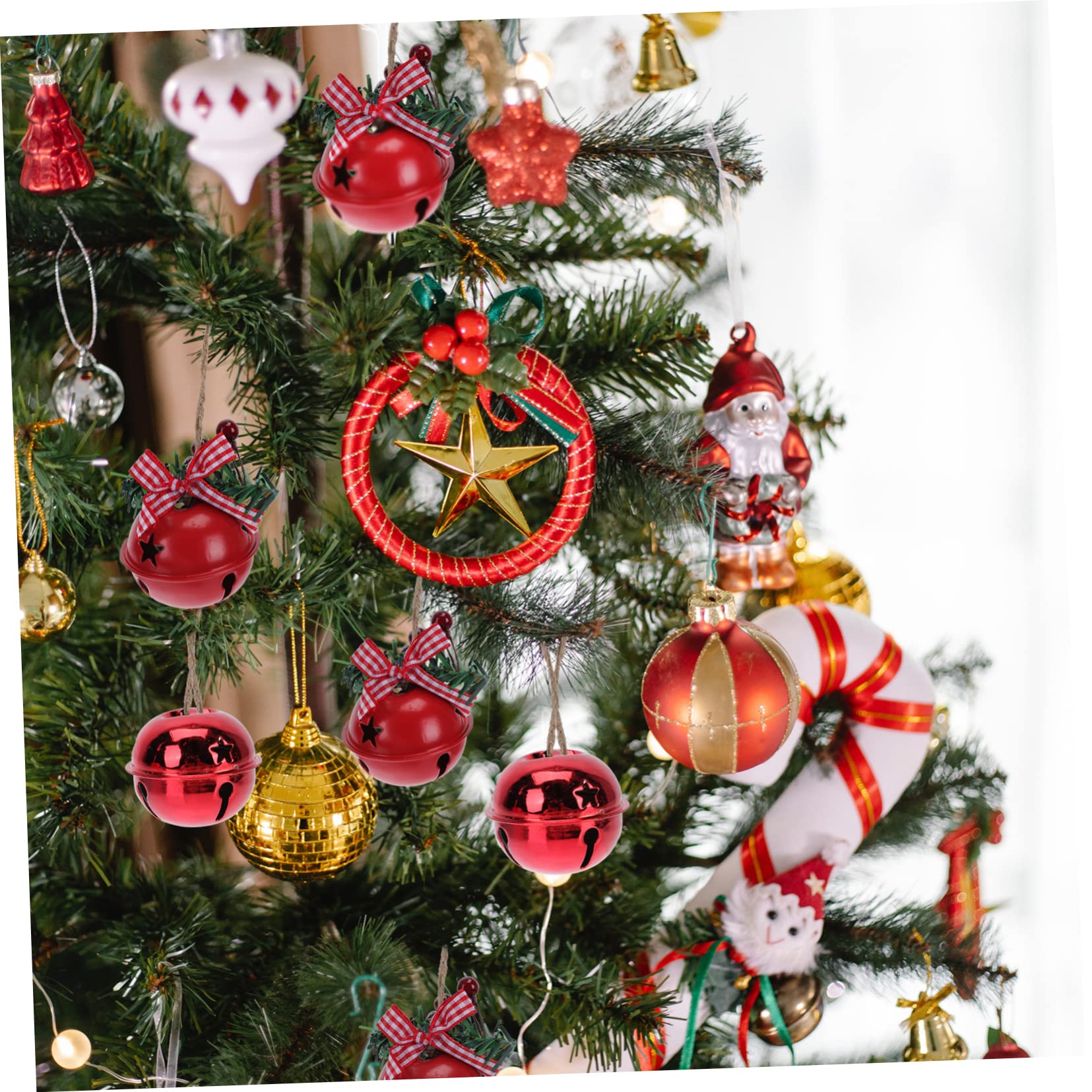 Garneck 4 Set Campane Di Natale Alberi Di Natale Luci Dell'albero Di Decorazioni Natalizie All'aperto Fiocco Di Kit Da Giardino Mini Albero Ferro Da Stiro Rosso 20 Pezzi * 4