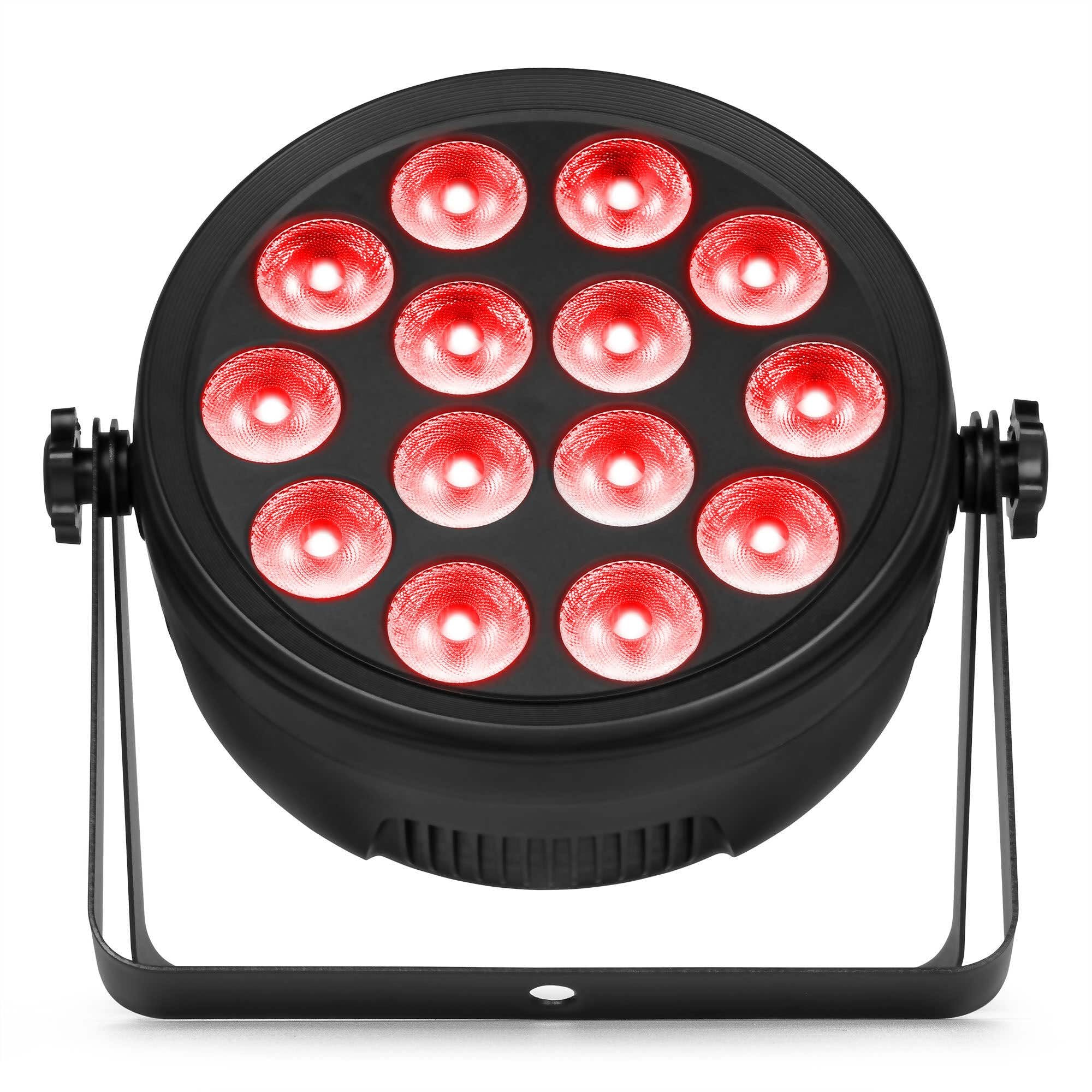 BeamZ BCC165 FlatPAR LED RGBWA-UV 14x 4W Extra Plat avec Télécommande - Projecteur PAR LED DJ Compact avec Effet UV pour Soirées, FlatPar Slim Éclairage Ambiance