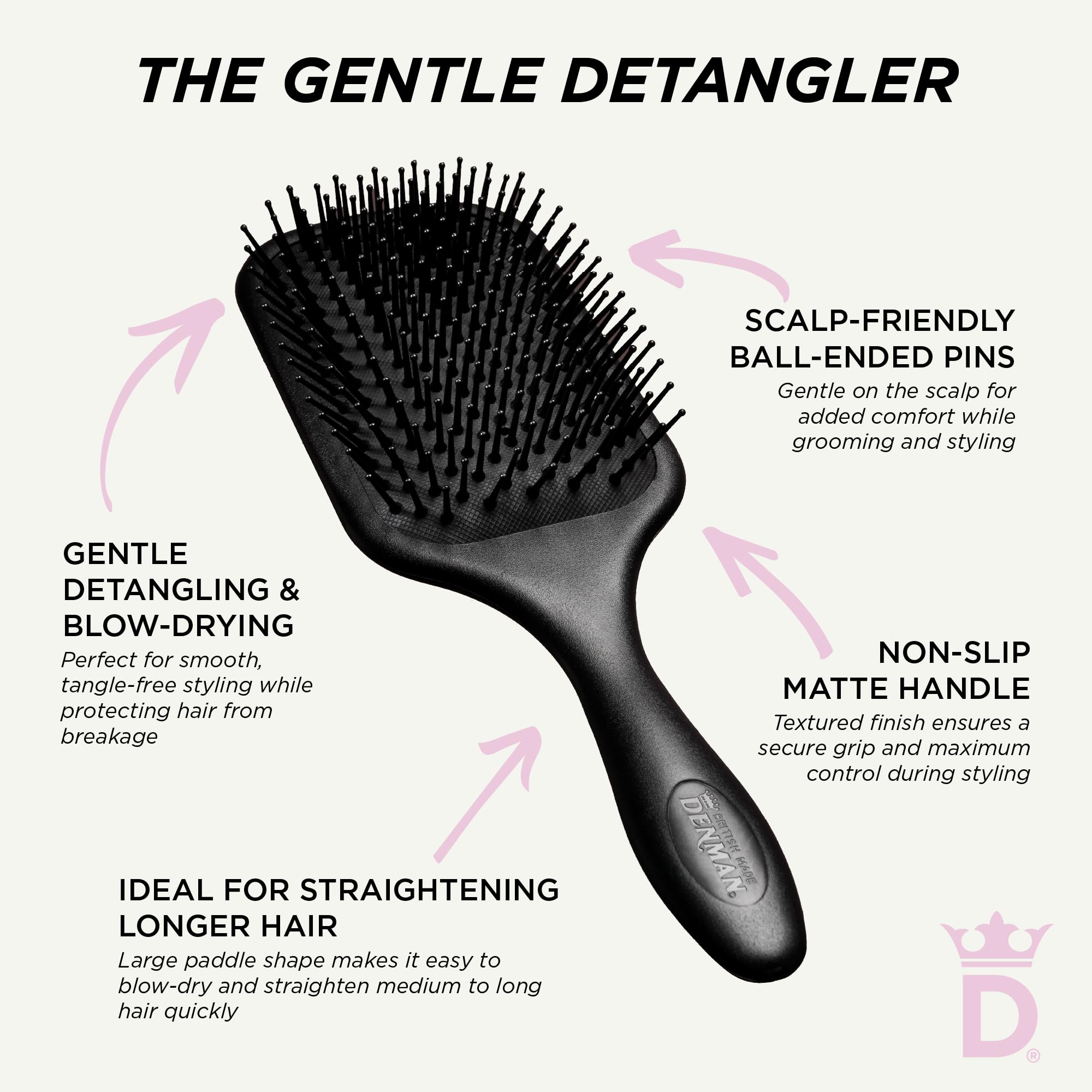Denman Large Paddle Hair Brush, 9.5 inch 4