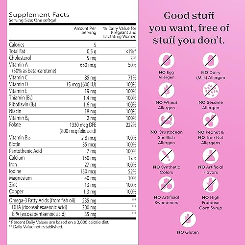 Miniatura 8 de One A Day Multivitamínico prenatal 1 para mujeres, suplemento para antes, durante y después del embarazo, incluyendo vitaminas A, C, D, E, B6, B12 y