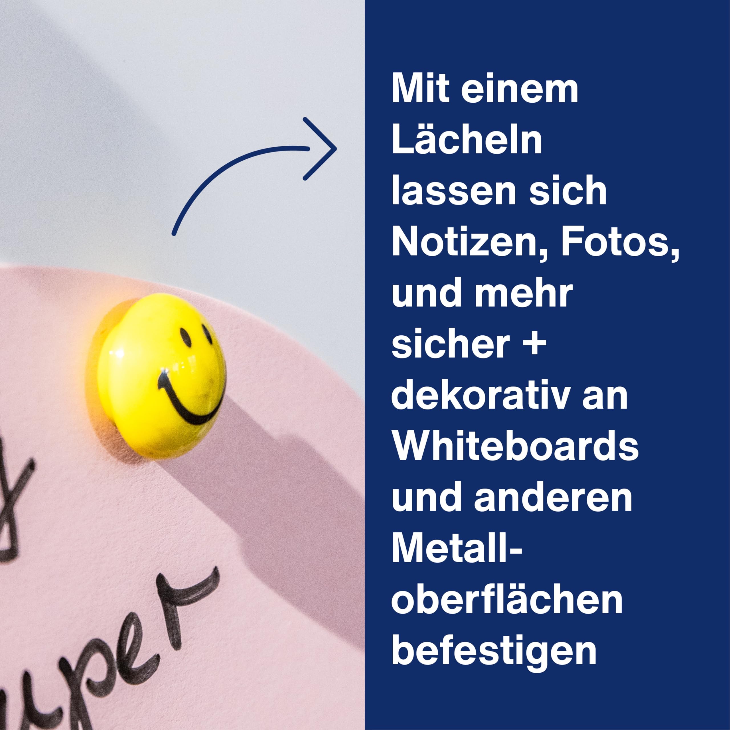 magnetoplan Smiley magnesy, średnica 20 mm, 8 sztuk, żółty/czarny