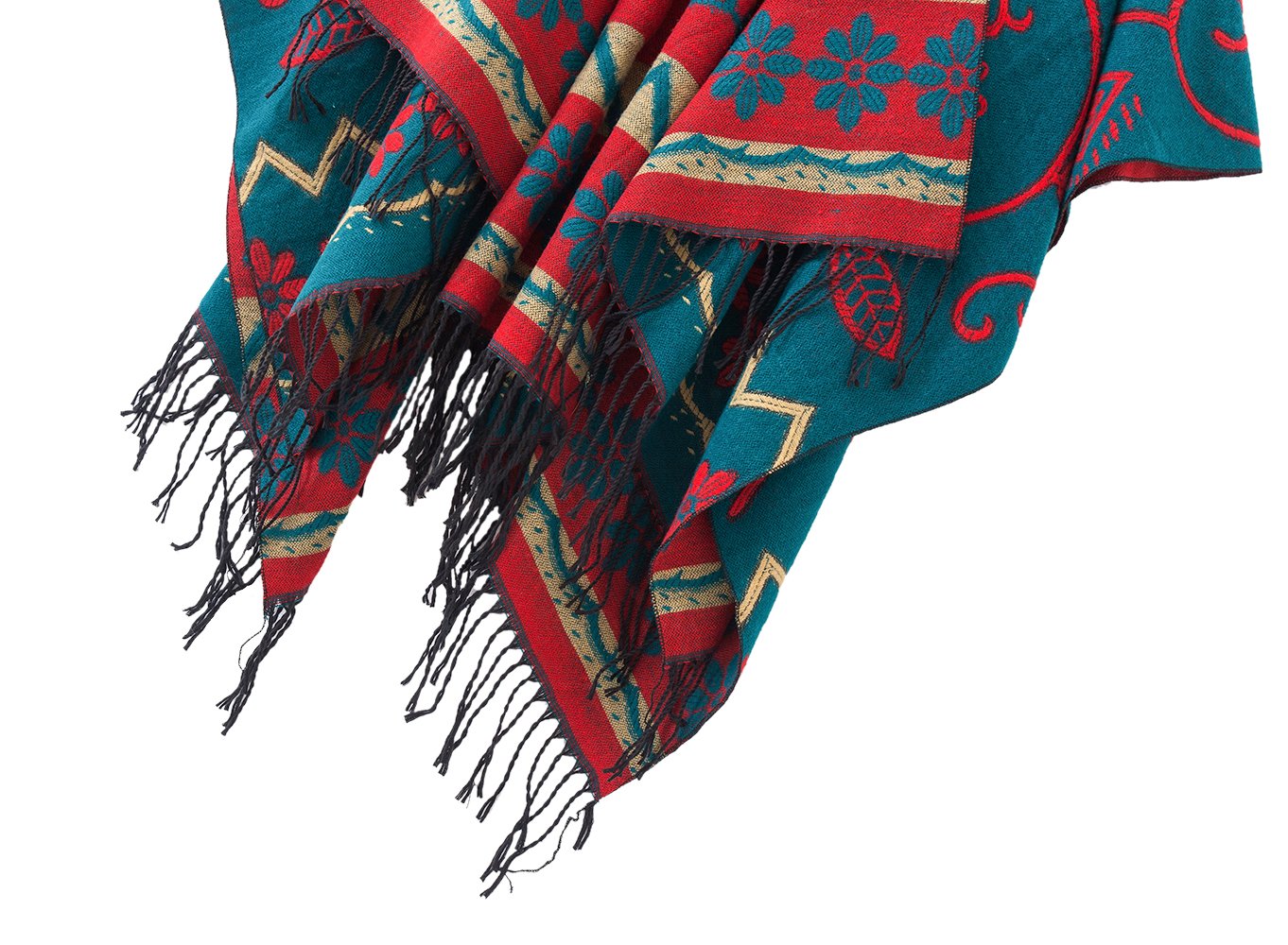 Urban GoCo Poncho Mantilla con Borlas del Estilo de Retro Chal Cape para Mujeres