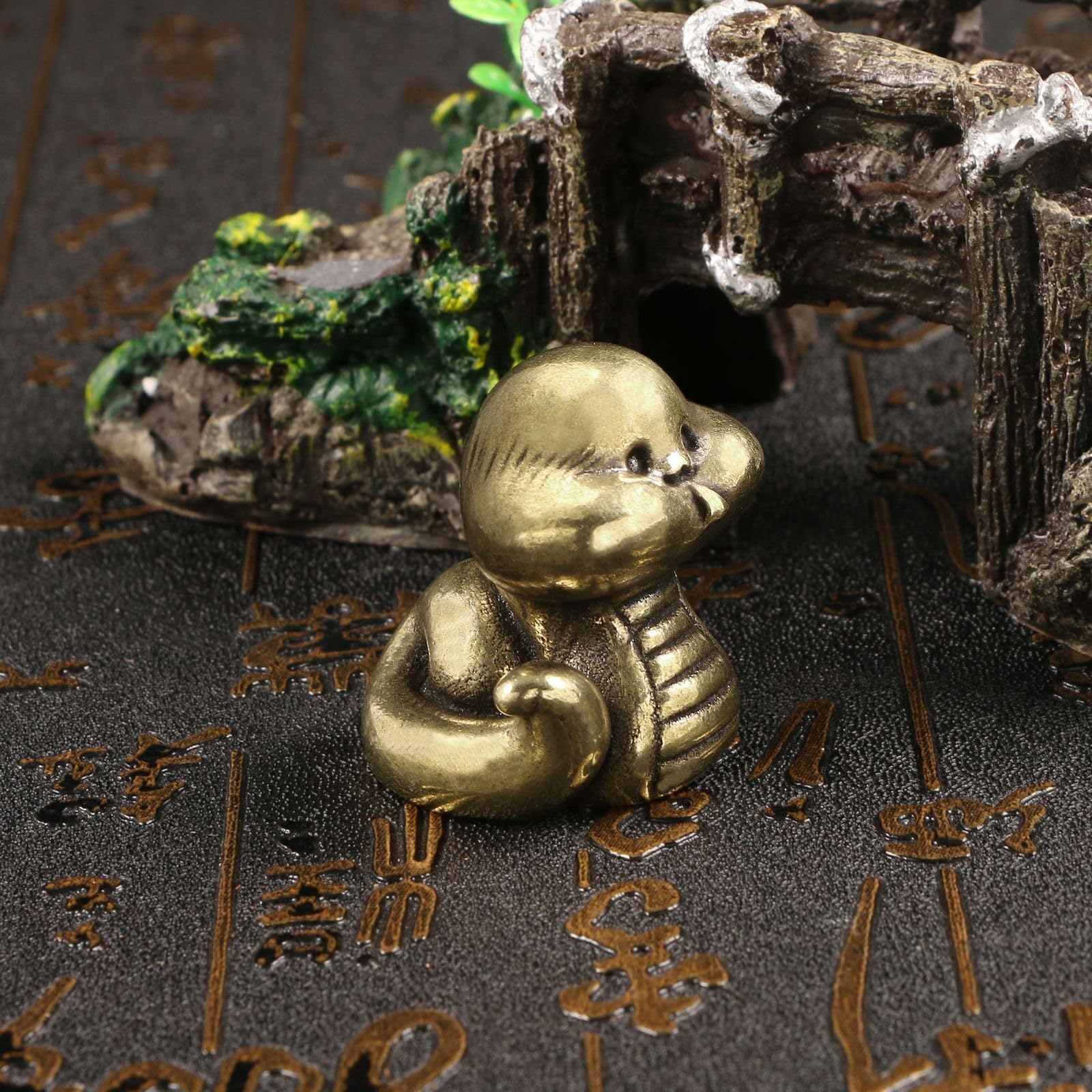 YANGPZFC Small Copper Snake Statue Ornament Brass Statue For Desk Decor, Handcrafted Vintage Sculpture