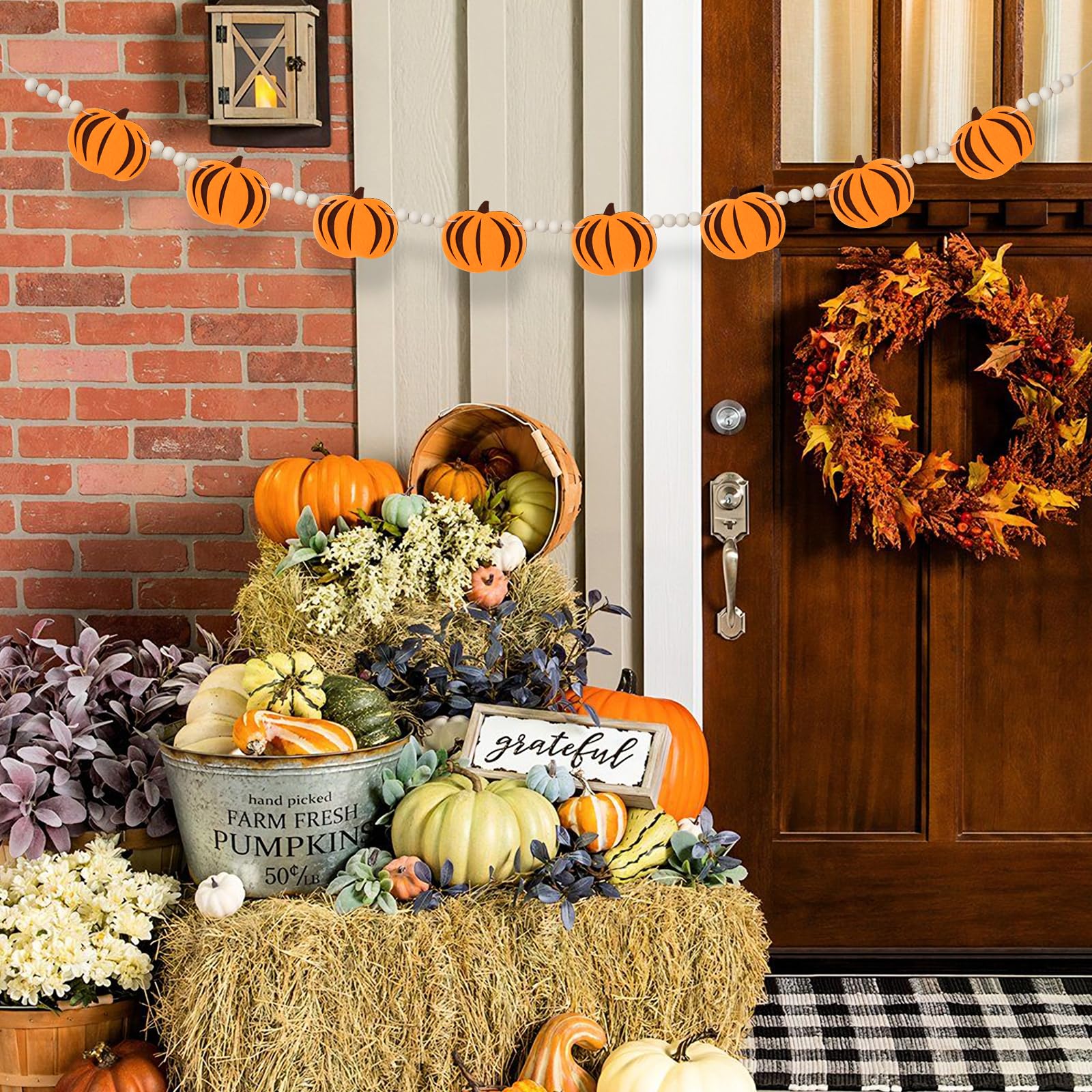 Set De Guirnaldas Otoñales De Fieltro 131 Piezas – Decoración Autoadhesiva Para Actividades Escolares, Acción De Gracias Y Halloween