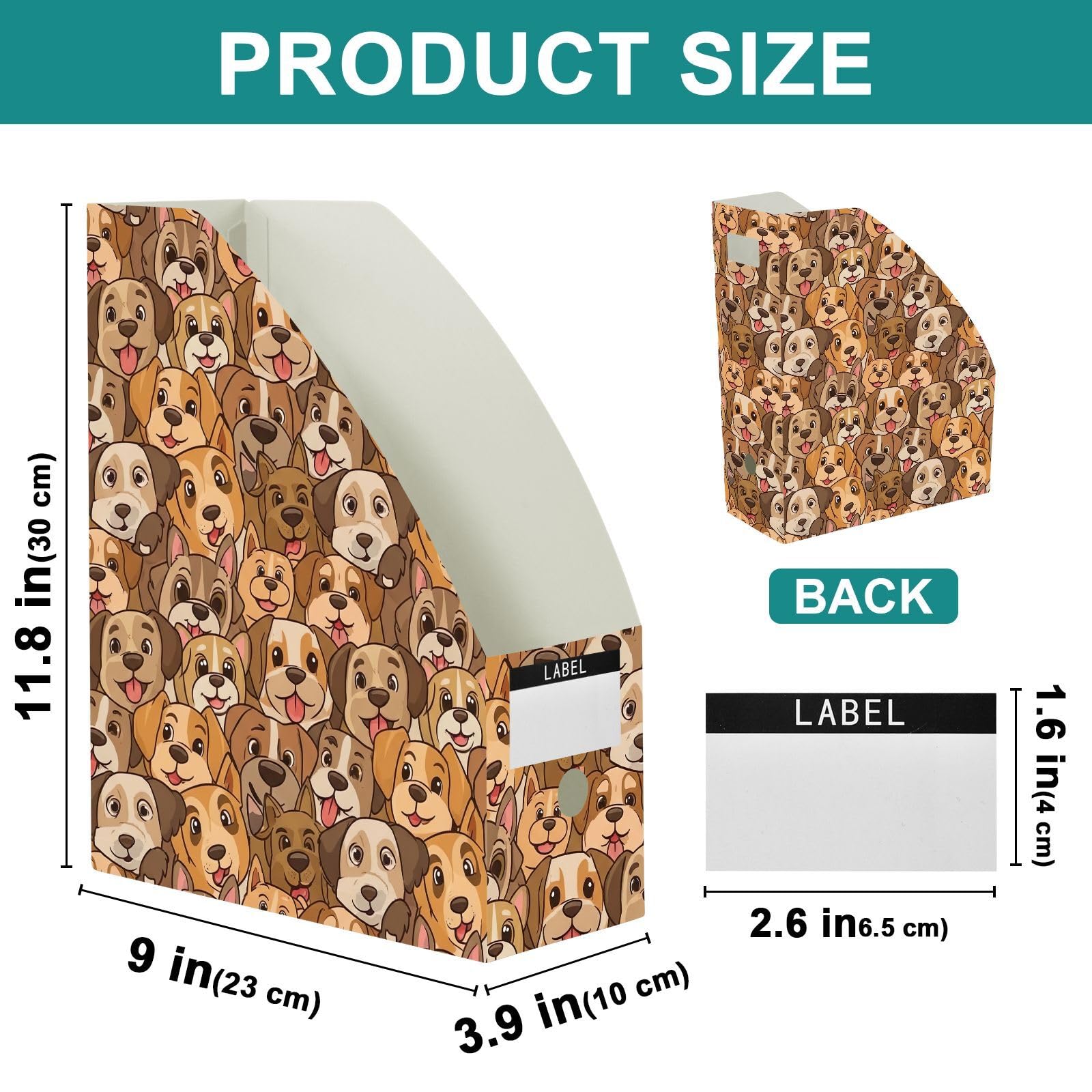 Impermeabile PP Cartoon Dog Brown Magazine File Holder