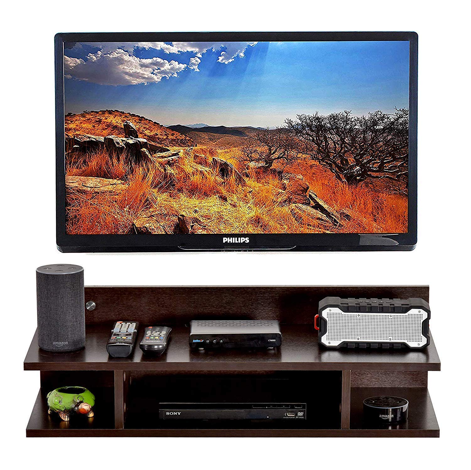 Super MART Solid Wood TV Cabinet for Living Room - 55 Inch or 50 Inch Wooden Entertainment Center