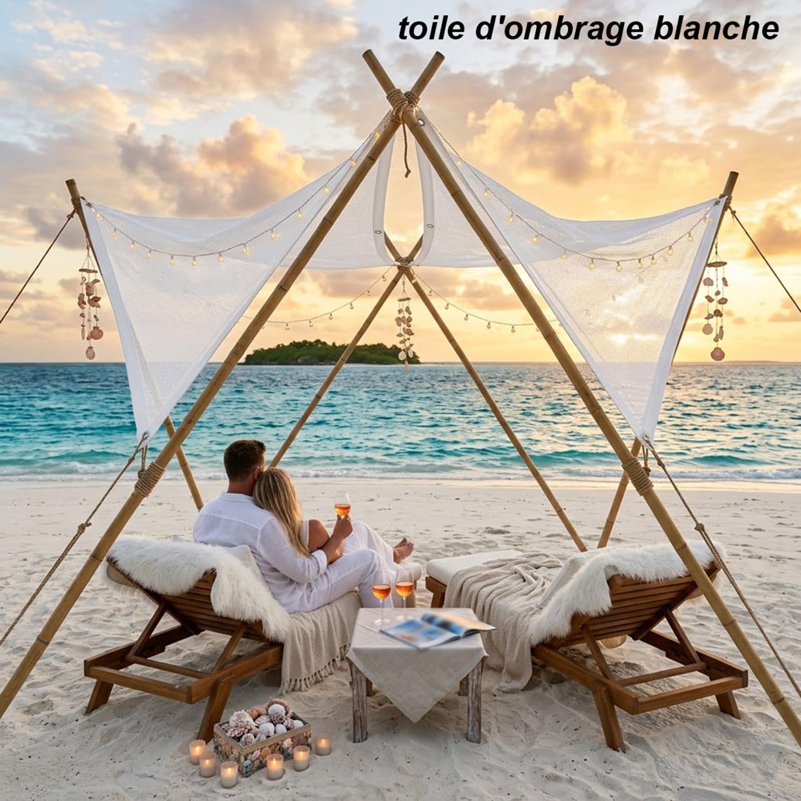 Filet D'ombrage 50% Blanc avec Œillets, Toile Ombrage Respirant Anti-UV