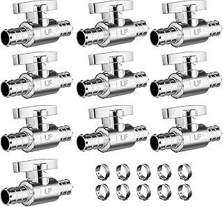VINTEX Straight Stop Valve, 1/2" Pex x 1/2" Pex Water Stop Valve, 1/2 Inches x 1/2 Inches Pex Fitting, Chrome
