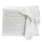 Koo-dib Baby Muslin Washcloths Baby Towels and Washcloths for Face Newborn Essentials Registry Baby Muslin Burp Cloths and Wash Cloths for Sensitive Skin 10 Pack 10x10 Inches