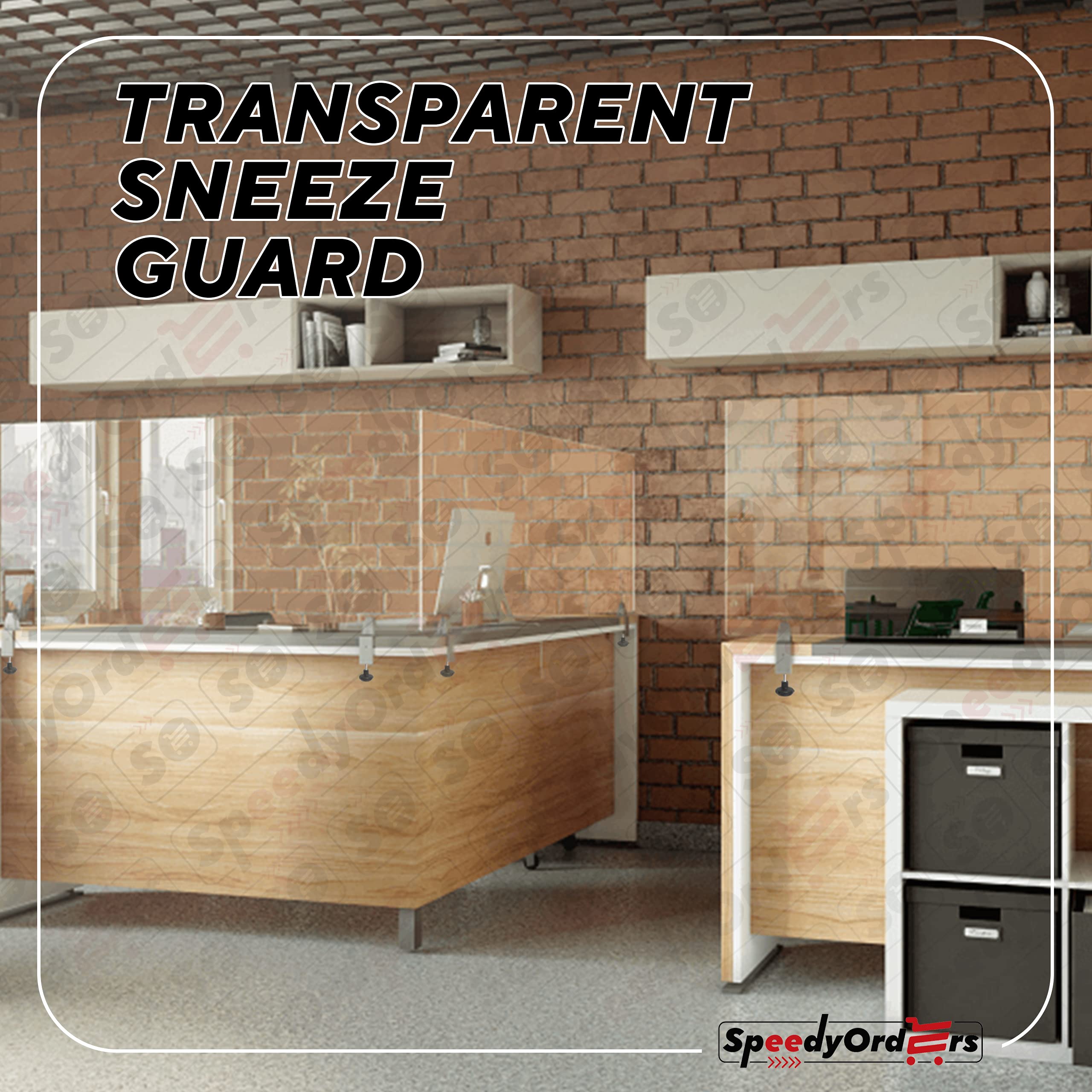 Cubicle Sneeze Guard by SPEEDYORDERS Sneeze Guard for Cubicle Clear