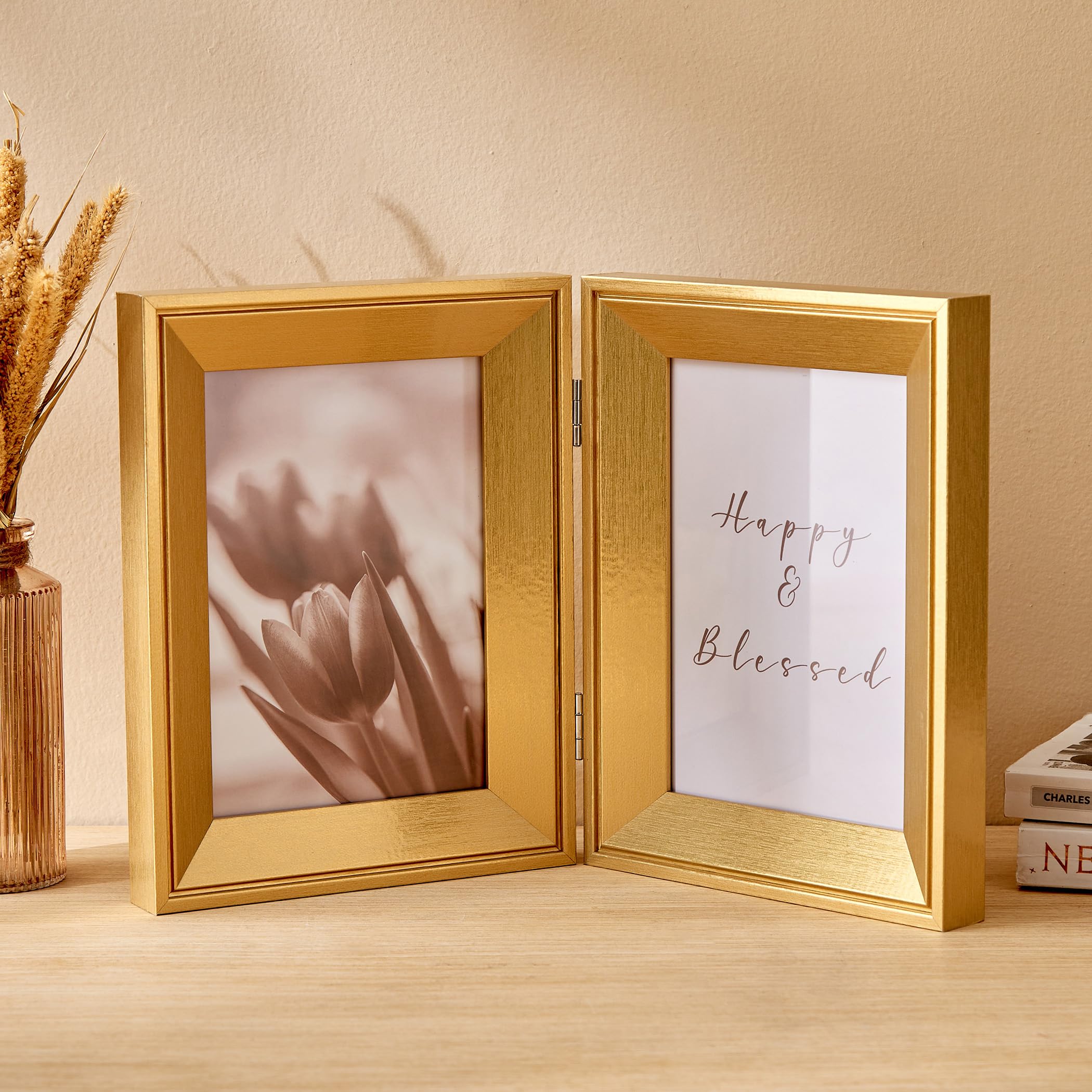 Home Centre MDF S2 FOLDABLE PHOTO FRAME-5 X7 -GOLD-image-25