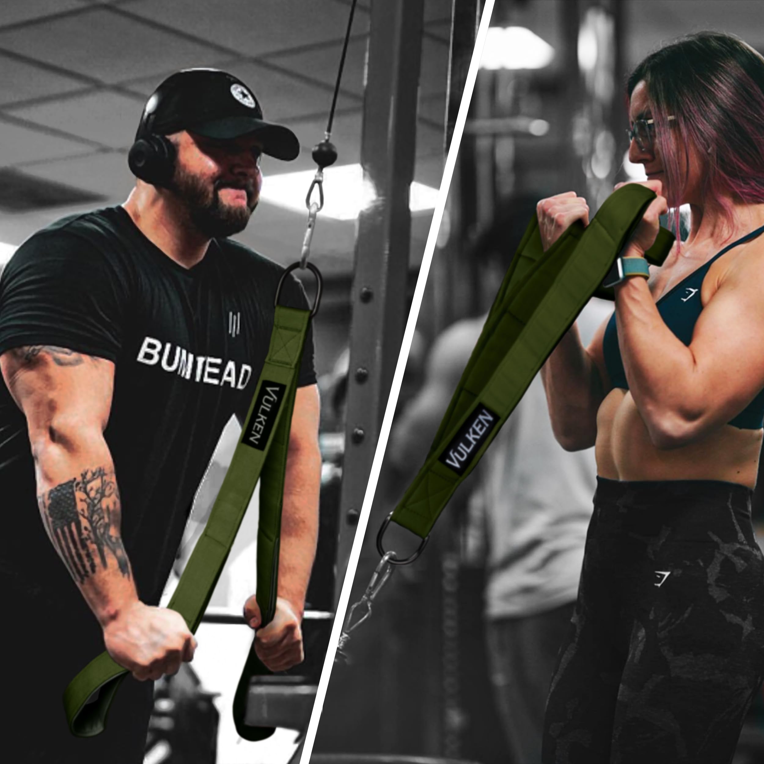 Vulken Tricep Rope Cable Attachment. 28.7 Inch & 22 Inch Two Lengths Built in One Pull Down Rope. Triceps Extension Straps Gym Equipment