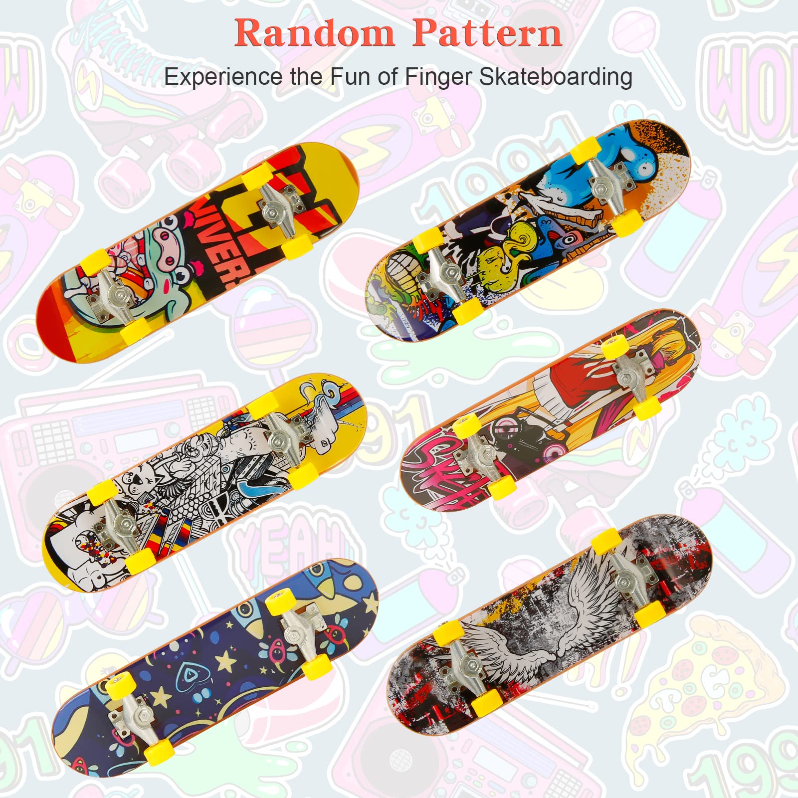 UKOFEW Finger Skateboards 6 Stück - Mini Skateboards Für Finger