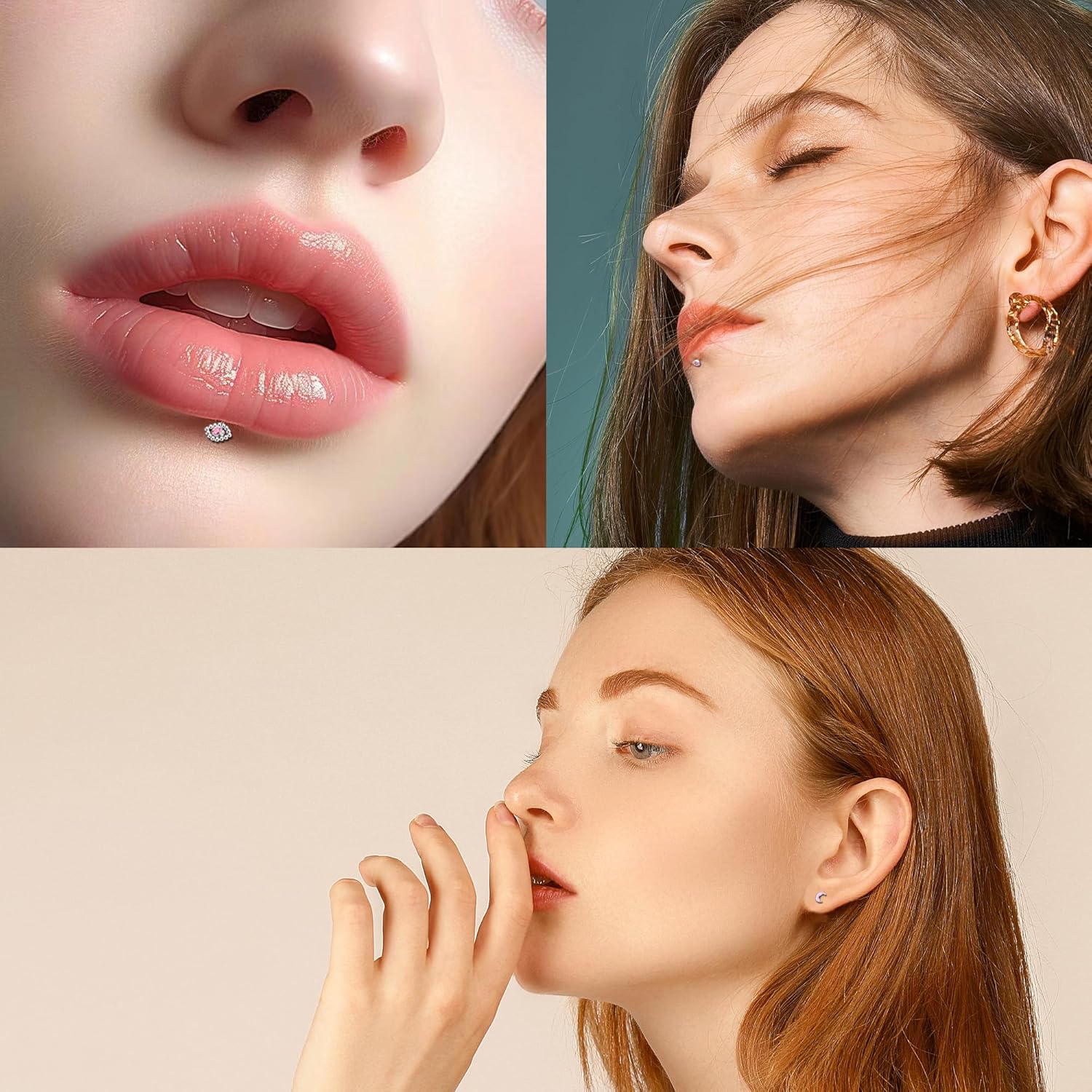 16G Cartilage Earrings Push in Labret Stud for Women Lip Ring Studs Stainless Steel Helix Earrings Flat Back Threadless Conch Tragus Piercing Jewelry - Image 6