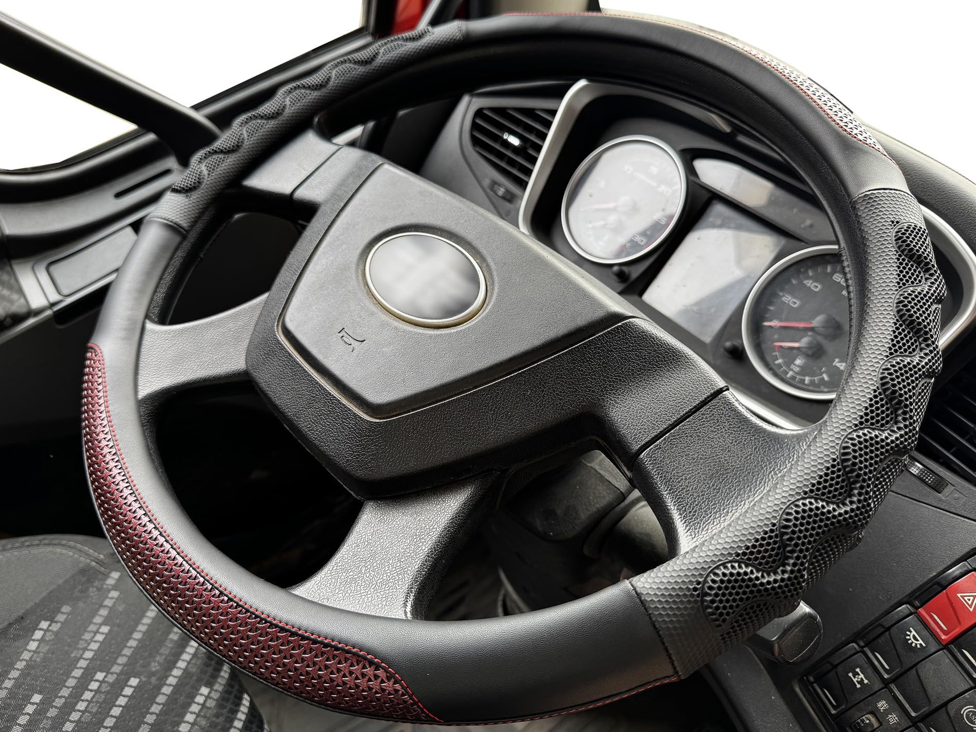 PINCTROT XL Great Grip Steering Wheel Cover for Semi Truck 18In (Wine Red)