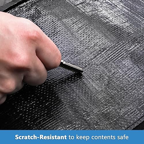 Miniatura 7 de Elsjoy Paquete de 2 bolsas de mudanza extragrandes de 66 galones, 45 x 16 x 22 pulgadas, bolsas de almacenamiento XXL negras con cremalleras y asas,