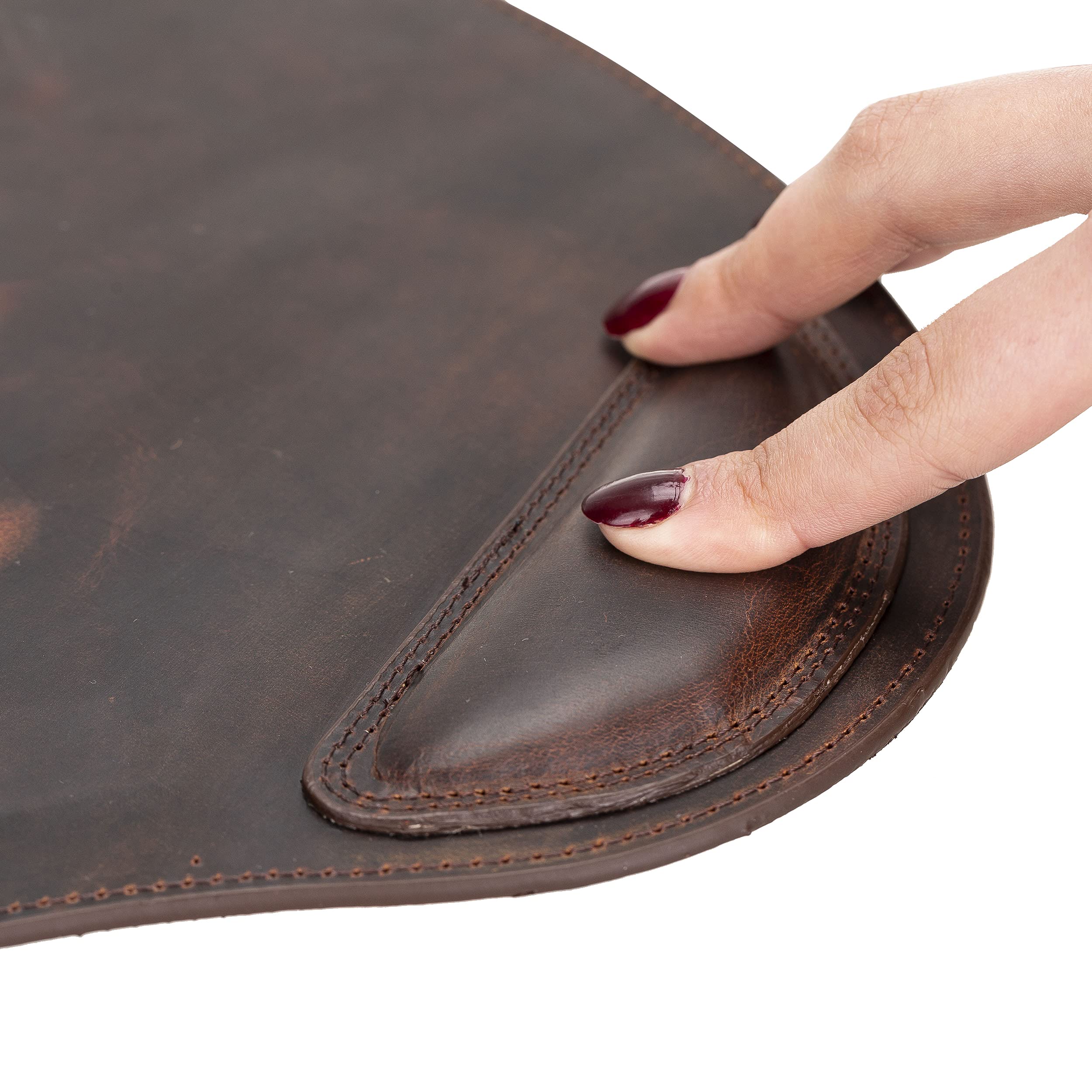 Solo Pelle Leder-Mousepad – 26x20 Cm, Vintage Braun, Handgefertigt In Europa, Mit Antirutschfunktion