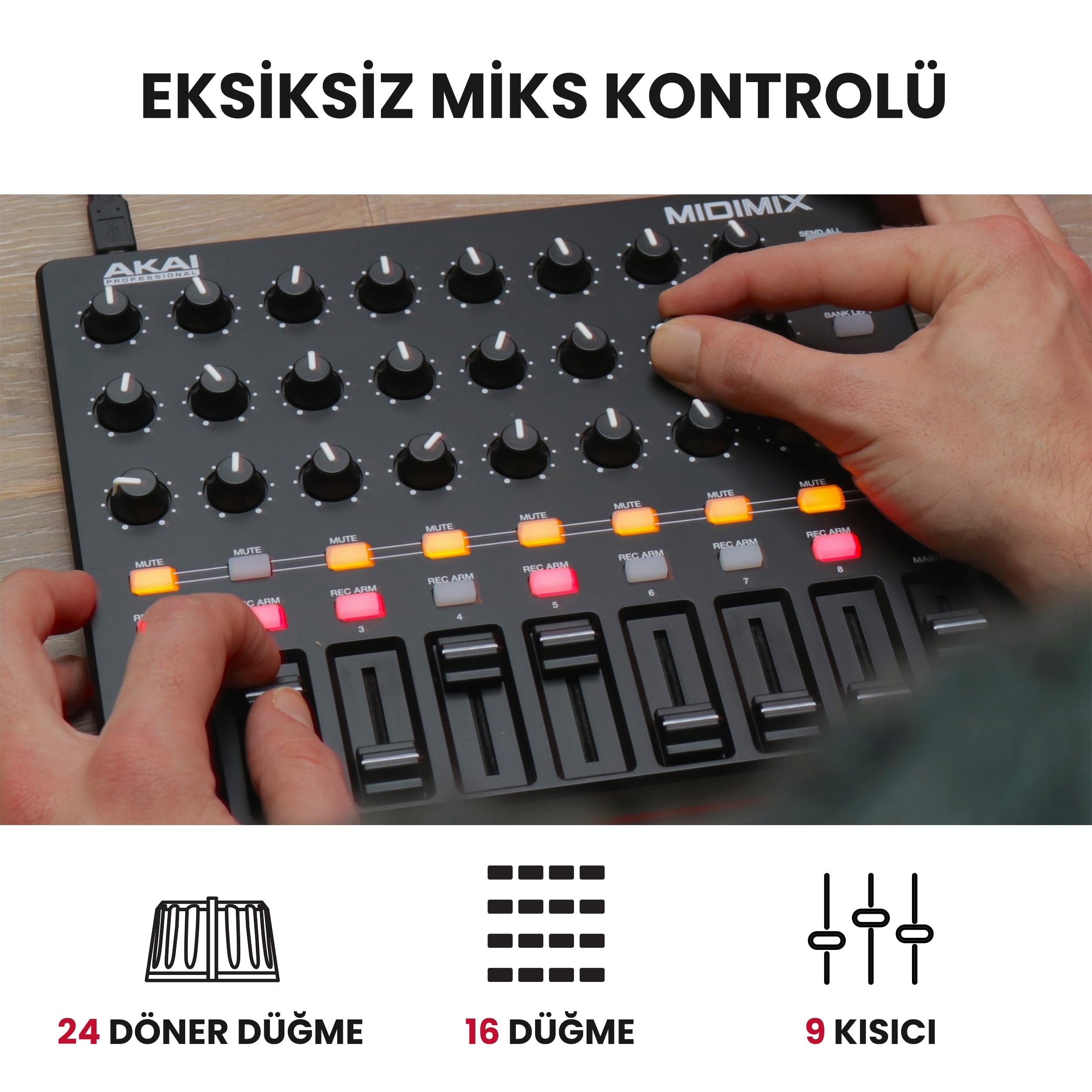 Akai Professional MIDImix USB MIDI Mikser Kontrolör | Müzik