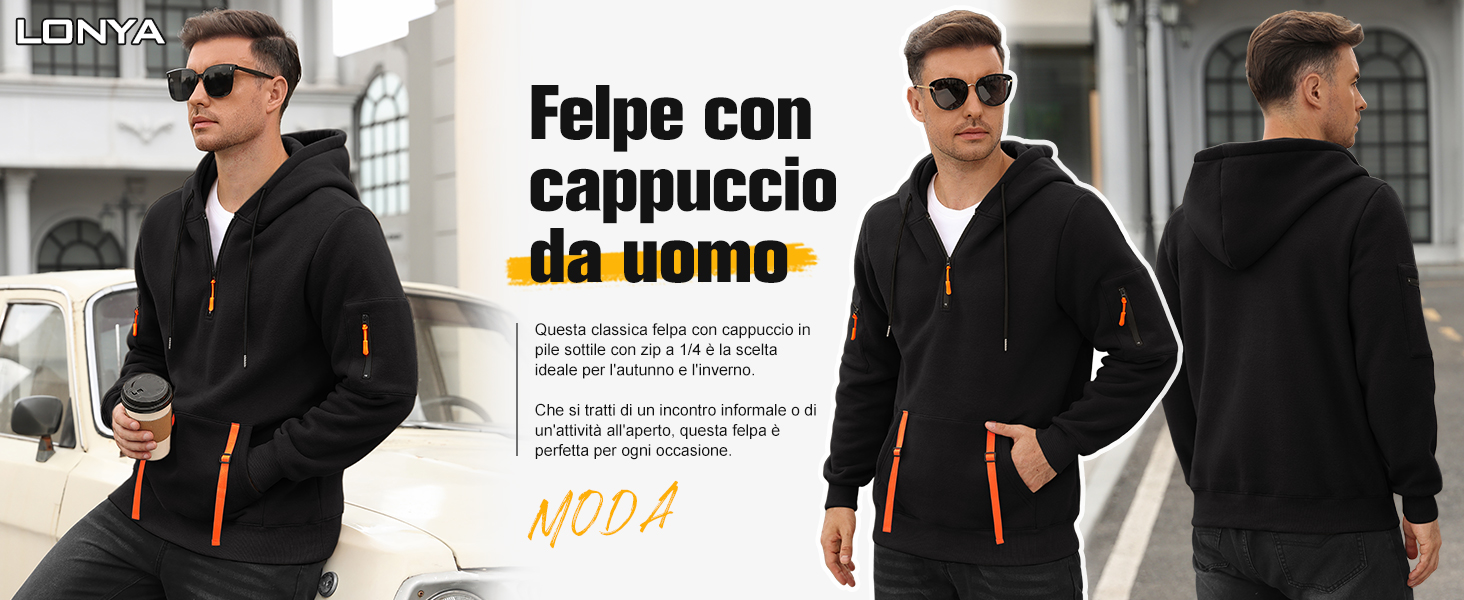 UIPUBO Felpa Uoo Felpa con Cappuccio Fodera in Pile Invernale Giacca