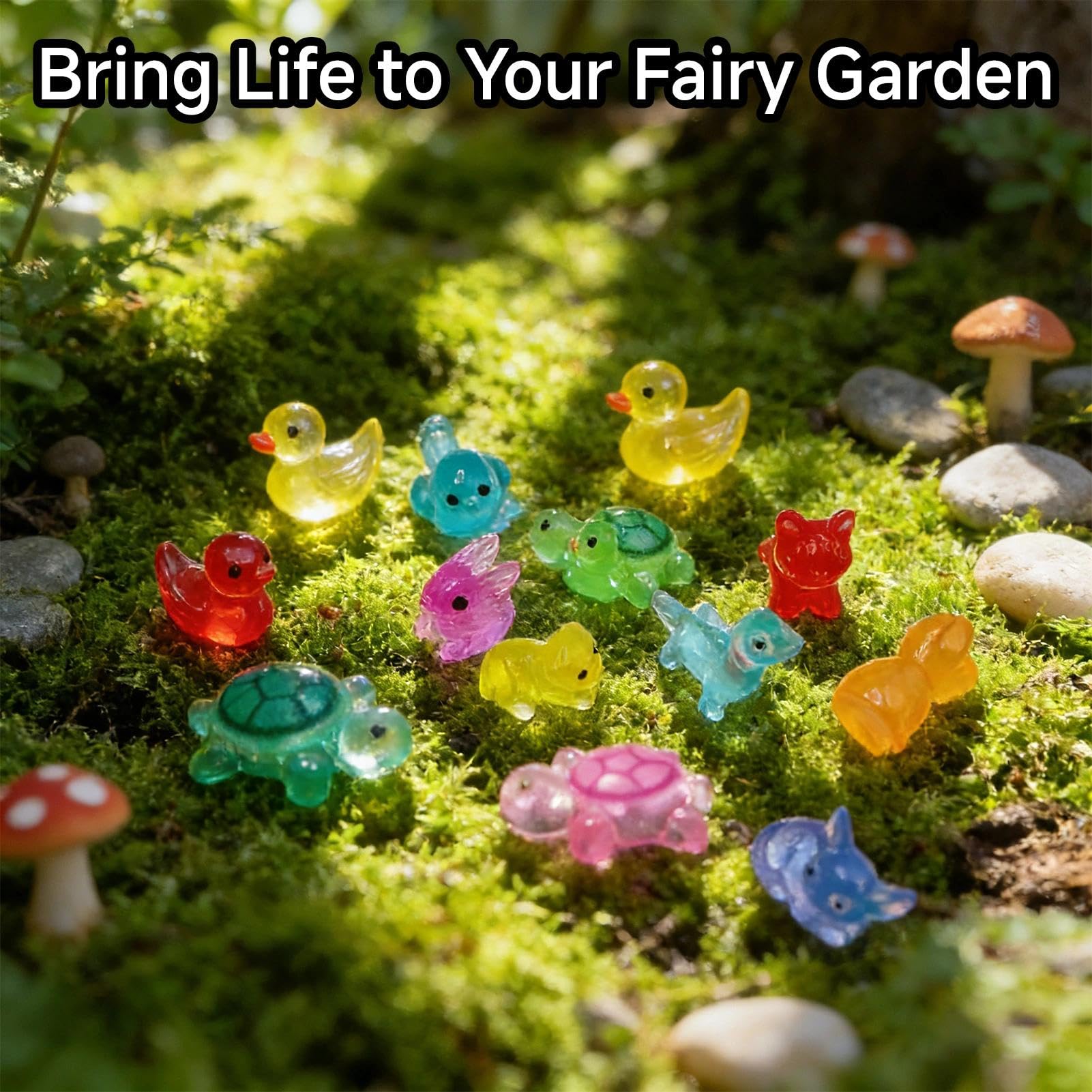 Zhixan 200PCS Glow in The Dark Mini Resin Animals, Tiny Small Miniature Animal Figurines Bulk, Ducks - Image 3