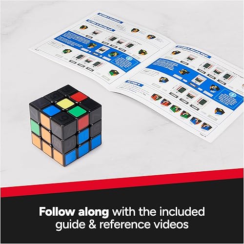 Miniatura 4 de Rubik's Cubo, cubo entrenador, aprende a resolver cubo de 3 x 3 con calcomanías, guía y videos, rompecabezas clásico a juego de colores, teaser
