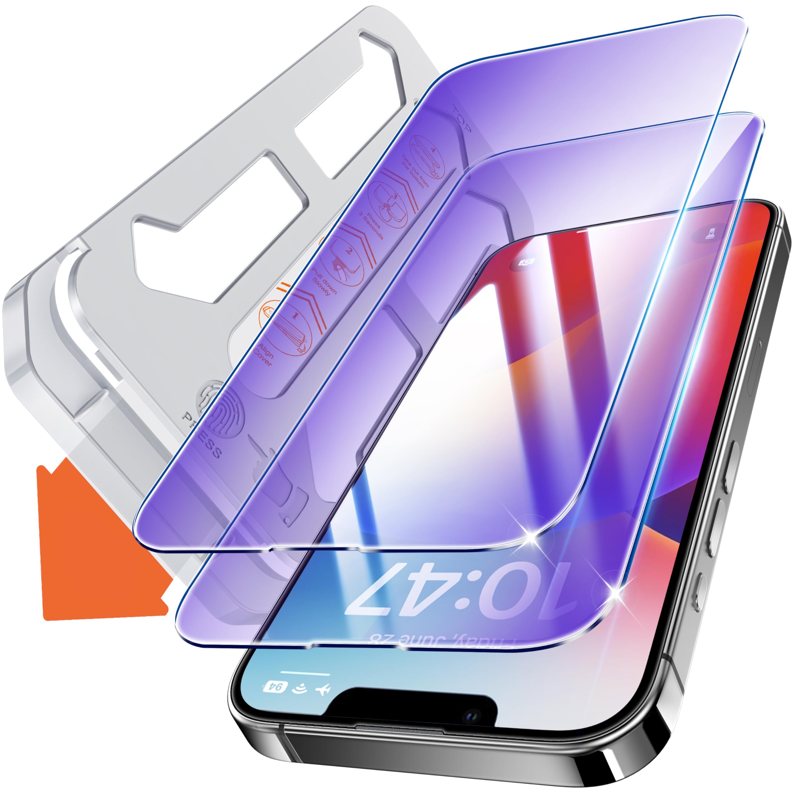 Tentoki Protector Pantalla para iPhone 13 Pro Max / 14 Plus, 2 Piezas | Anti luz Azul Vidrio Templado, Cobertura Completa, Reduce la Fatiga Ocular, Protege los Ojos, Fácil Instalación, 6,7 Pulgadas Global Recycled Standard Global Recycled Standard Global Recycled Standard