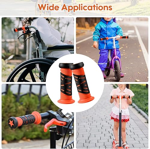 Miniatura 6 de Yiju Empuñaduras de goma para bicicleta, agarre cómodo portátil antideslizante para manillar de bicicleta para niños y niñas