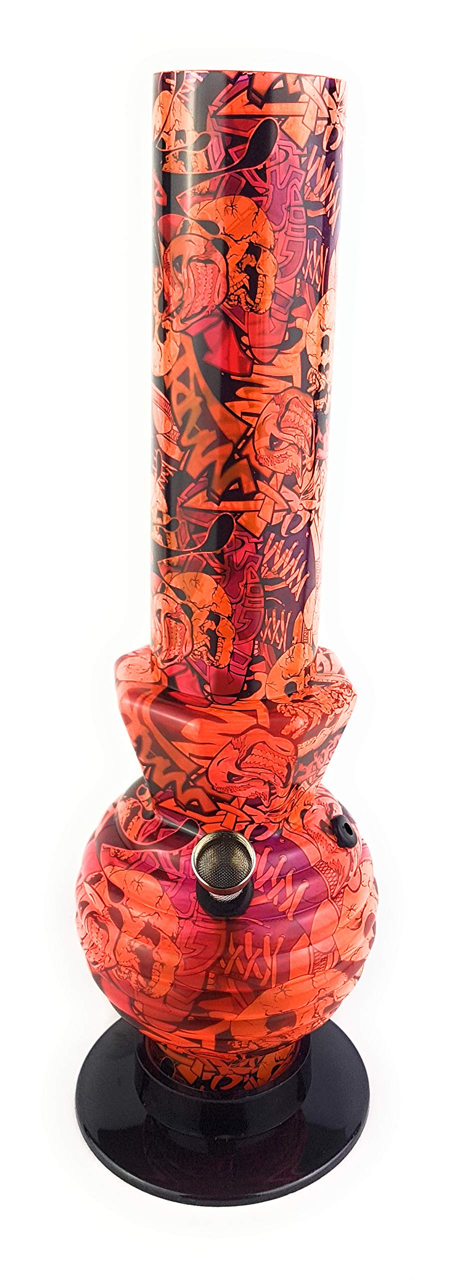 GRAFFITI DECAL BONG 32cm TALL ACRYLIC (Orange)
