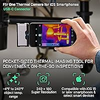 Vista 2 de FLIR One - Cámara de imágenes térmicas para smartphones iOS (iPhone 15 y más nuevo con USB-C), resolución súper 240x180 (IR nativa 80x60)