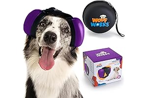 QUIET MUTT Dog Ear Muffs: Noise Cancelling Headphones for Dogs (Purple, M)