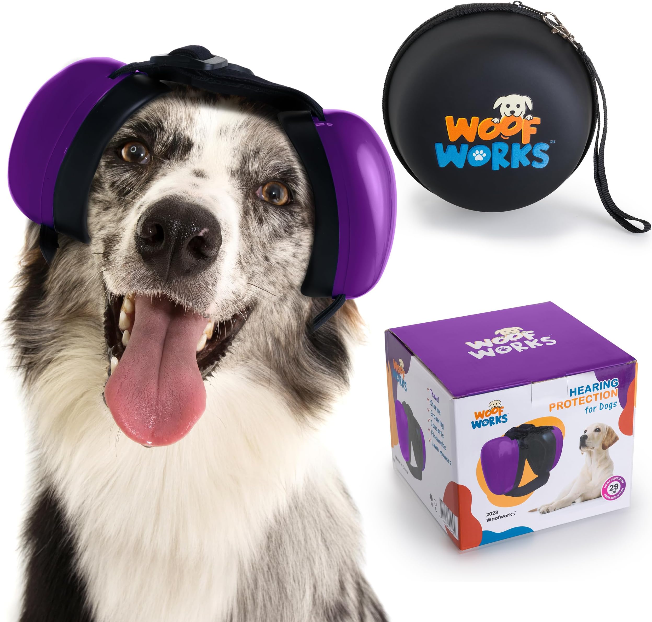 WoofWorks Dog Ear Muffs for Noise Protection and Fireworks, Noise Cancelling