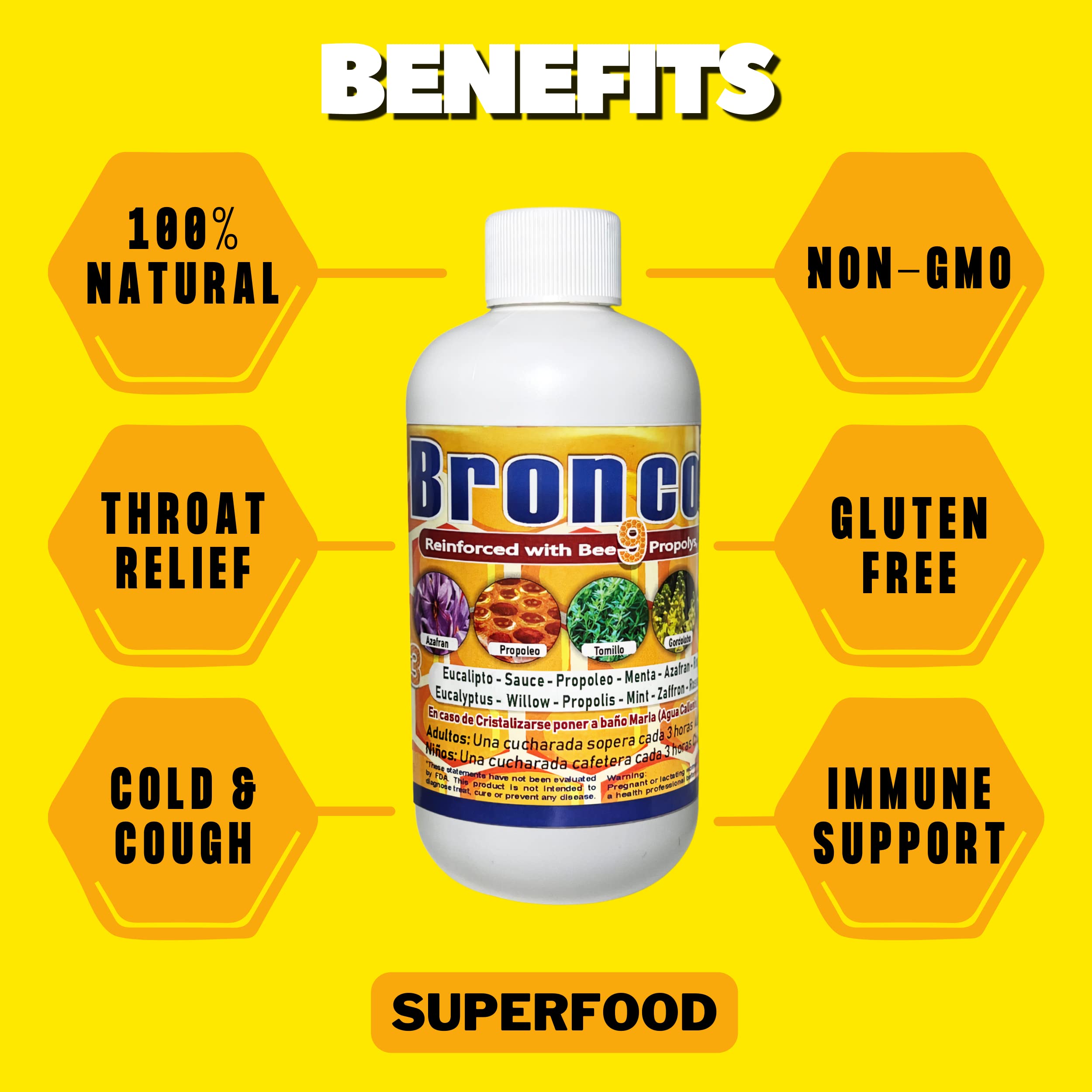 Buy Broncosol Plus Natural Honey Cough Syrup (Jarabe De Miel Para Tos