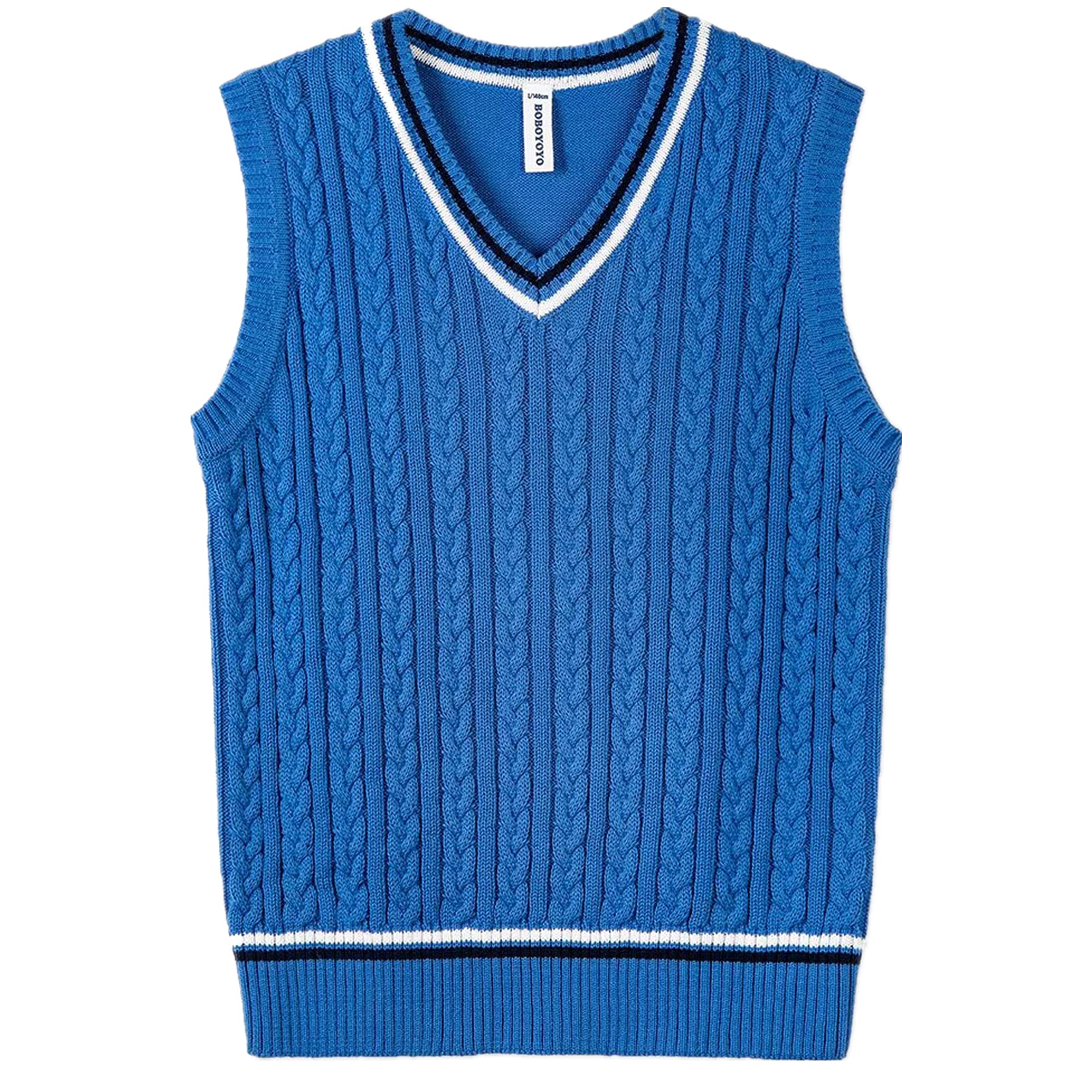 BOBOYOYO Chaleco de punto para niños, 100% algodón, cuello en V, camiseta sin mangas, uniforme escolar, jersey sin mangas, para niñas y niños