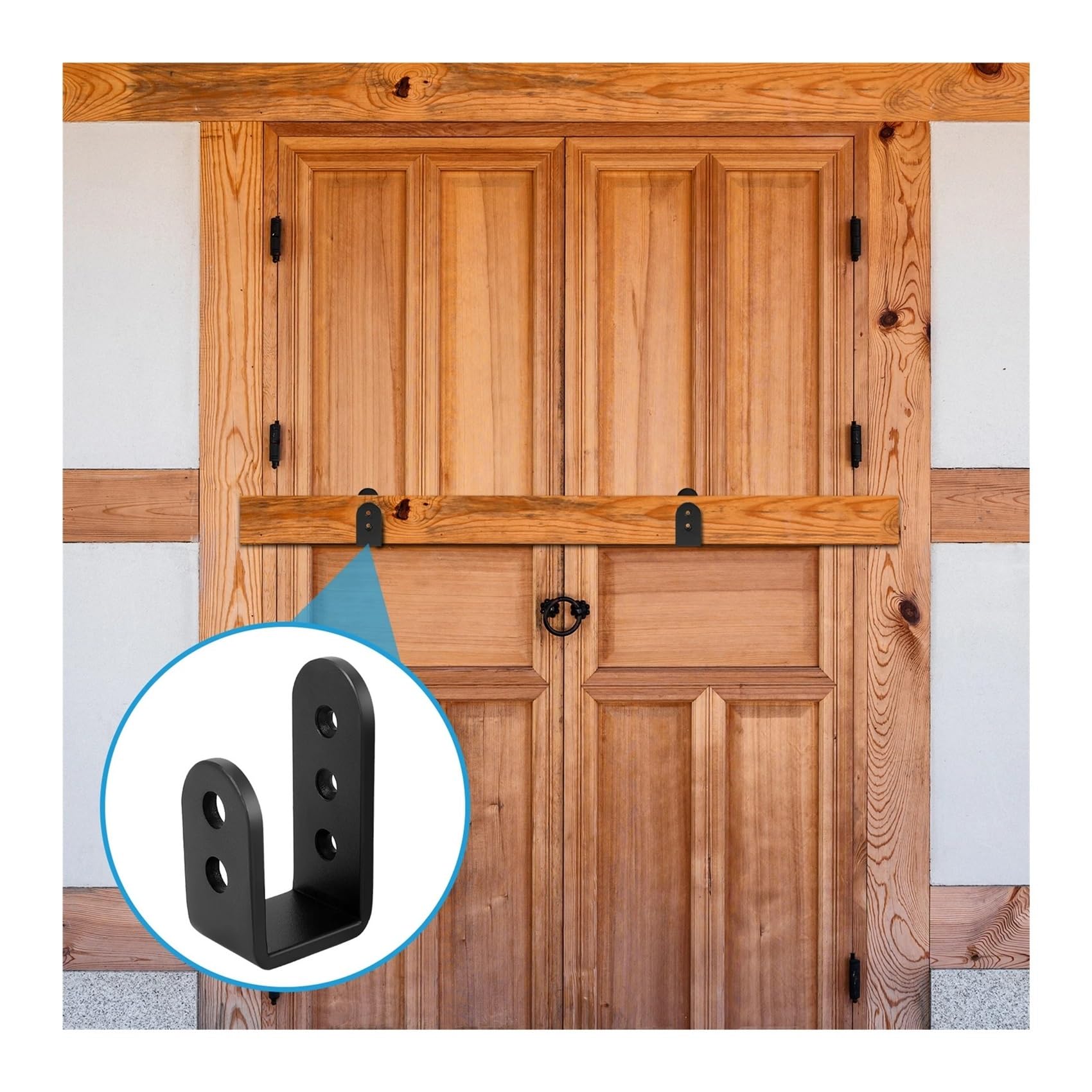 Paquete de 2 Soportes en U for Barricada de Puerta, Soportes de Puerta de Seguridad de Barra Abierta for el hogar, Refuerzo de Puerta de Garaje Que se Adapta a Tablas de 2x4