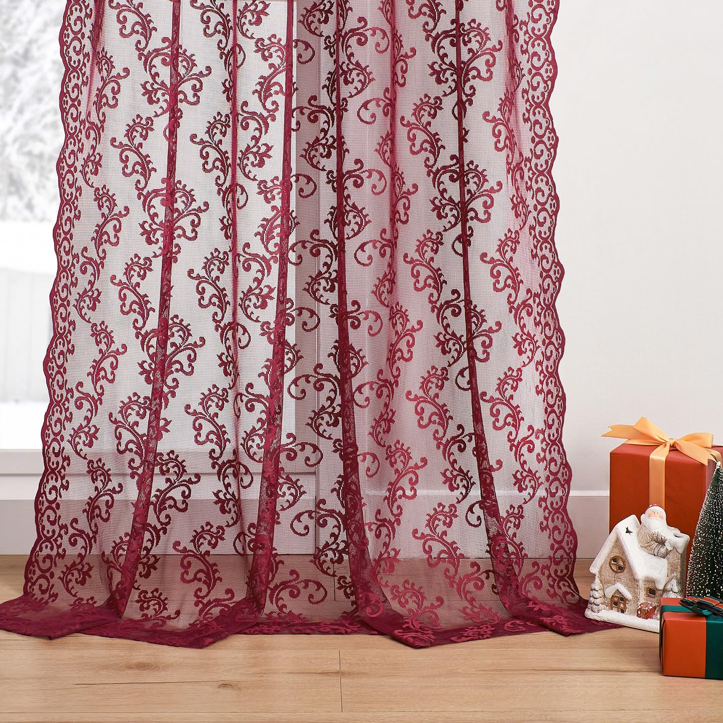 Tende oscuranti per camera da letto, 180 cm, colore bordeaux, tinta unita, isolanti termici, con occhielli per soggiorno, 100 x 180 cm, colore: bordeaux
