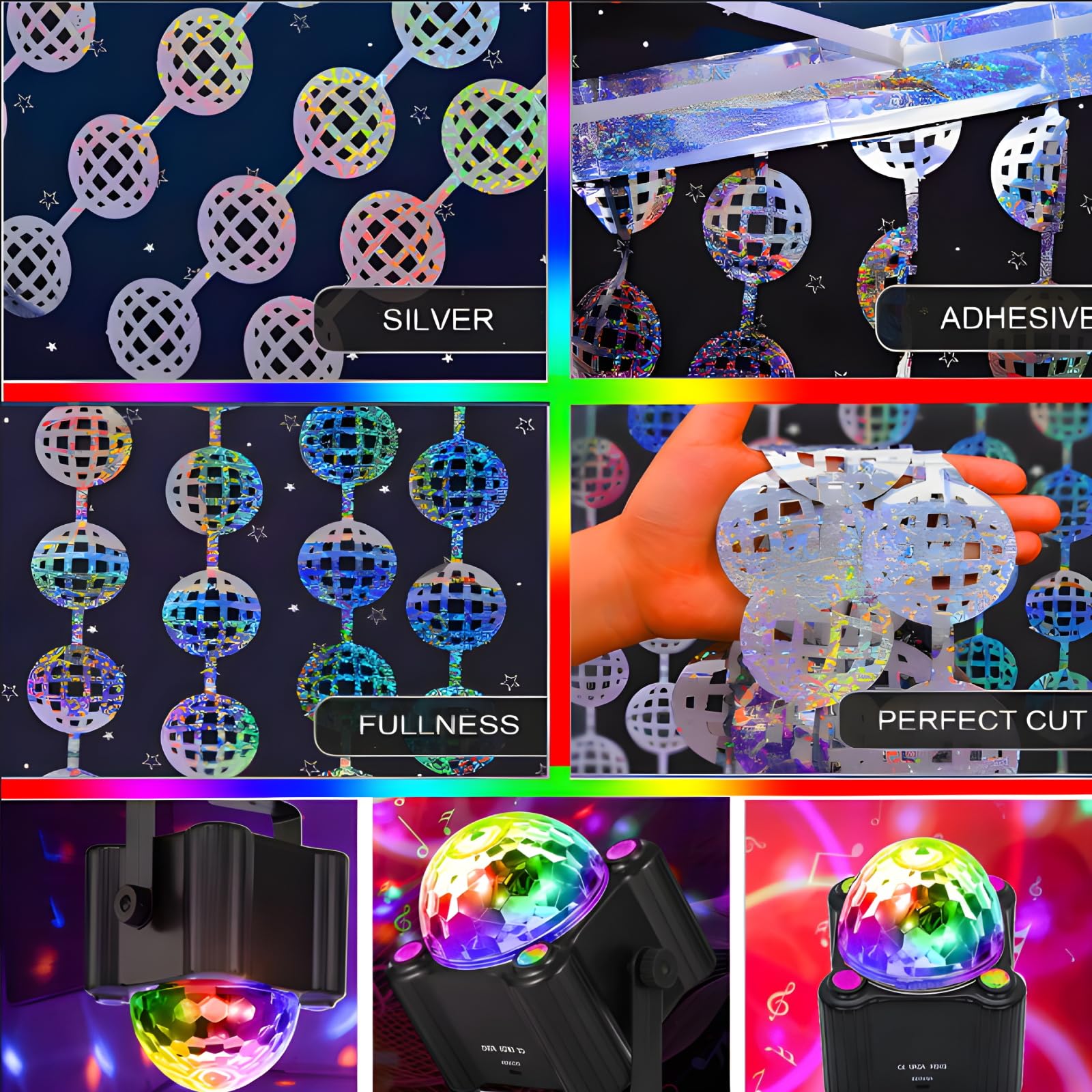 Aktywowane dźwiękiem lampki na imprezę dyskotekową, DJ Disco Ball z pilotem, stroboskopowe oświetlenie sceniczne lampa do wewnątrz, na zewnątrz, do domu, pokoju, tańca, na urodziny, karaoke